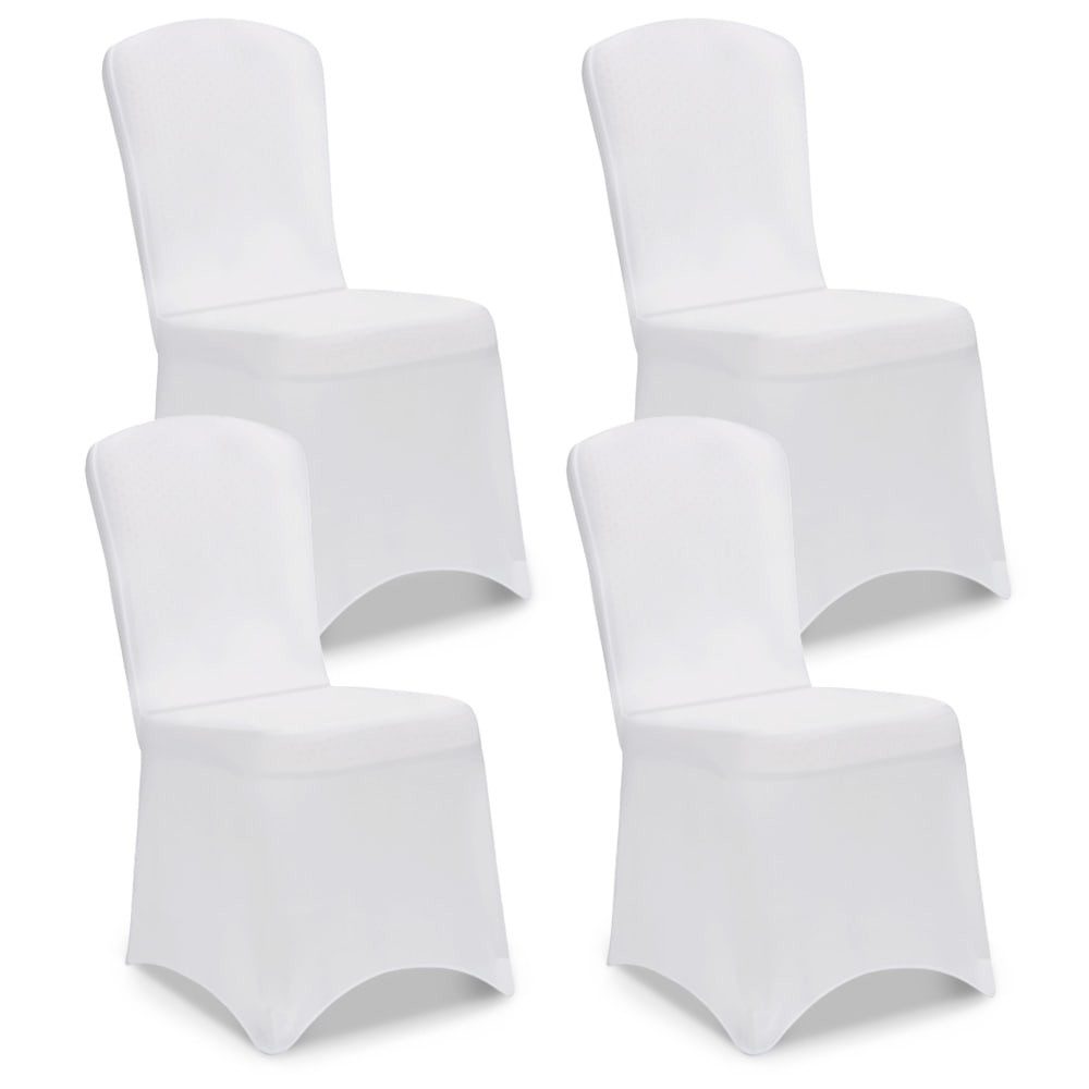 Detex Stuhlhusse, 4er Set Stretch Hussen für Stühle Stuhlüberzug Überwurf Weiß Hochzeit. € 24,95