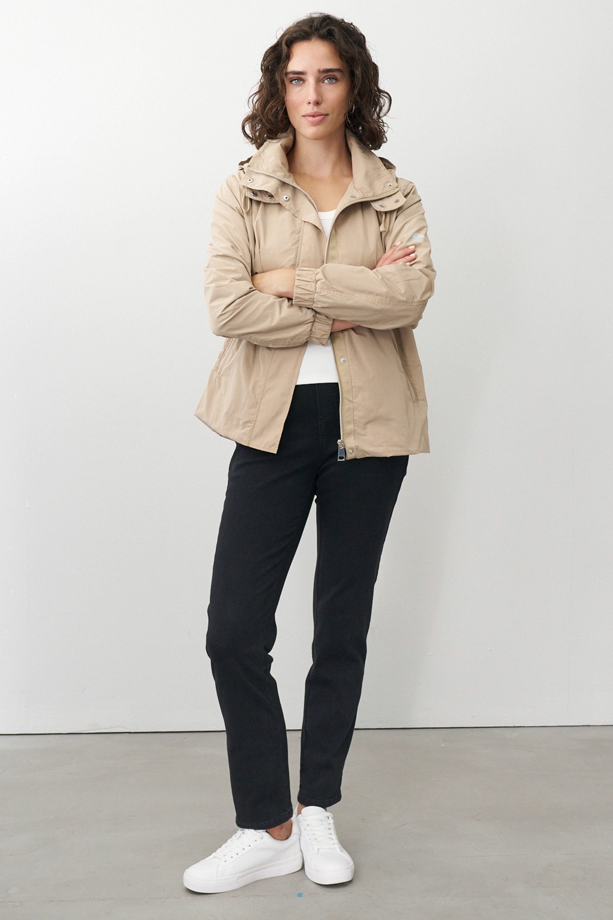 Barbara Lebek Blouson Outdoorjacke, Frühlingsjacke oder Damenjacke mit abnehmbarer Kapuze