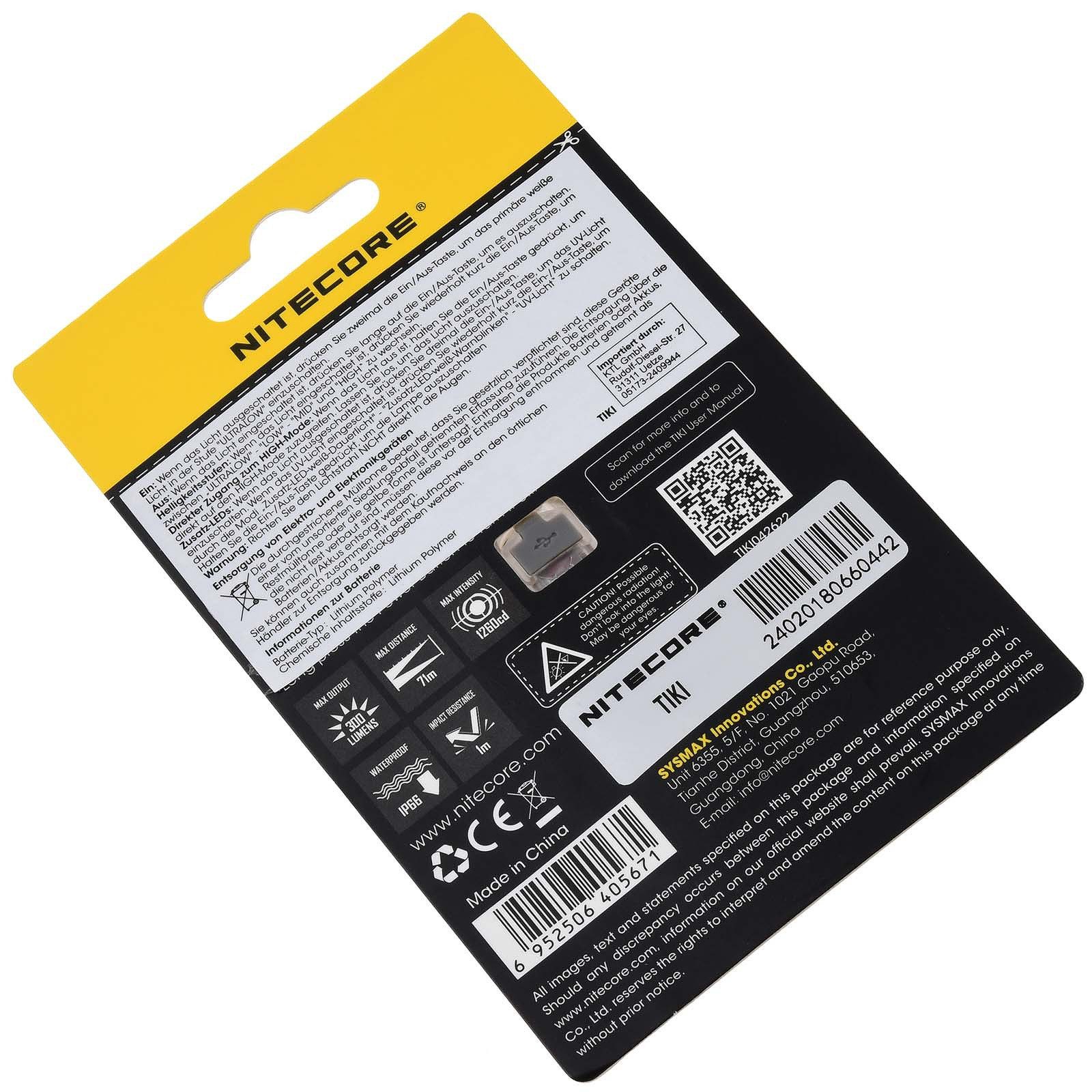 Nitecore LED Taschenlampe TIKI - 300 Lumen, mit UV, Micro-USB günstig online kaufen