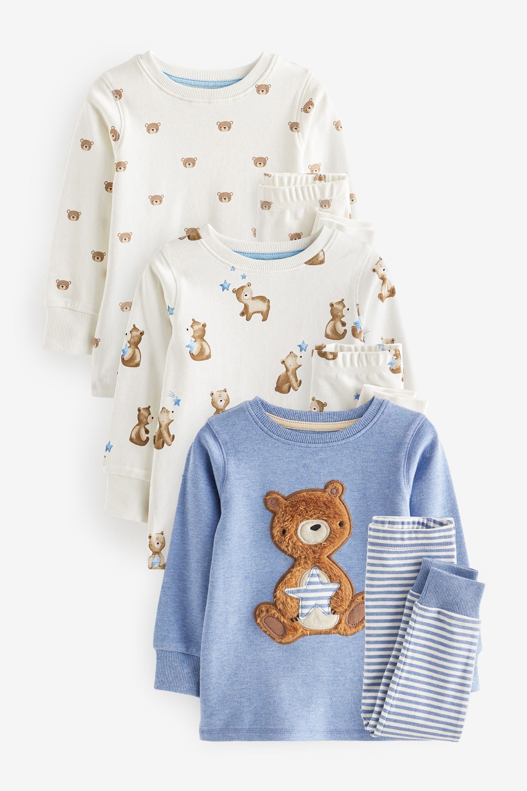Pyjama 3er-Pack Snuggle Schlafanzüge