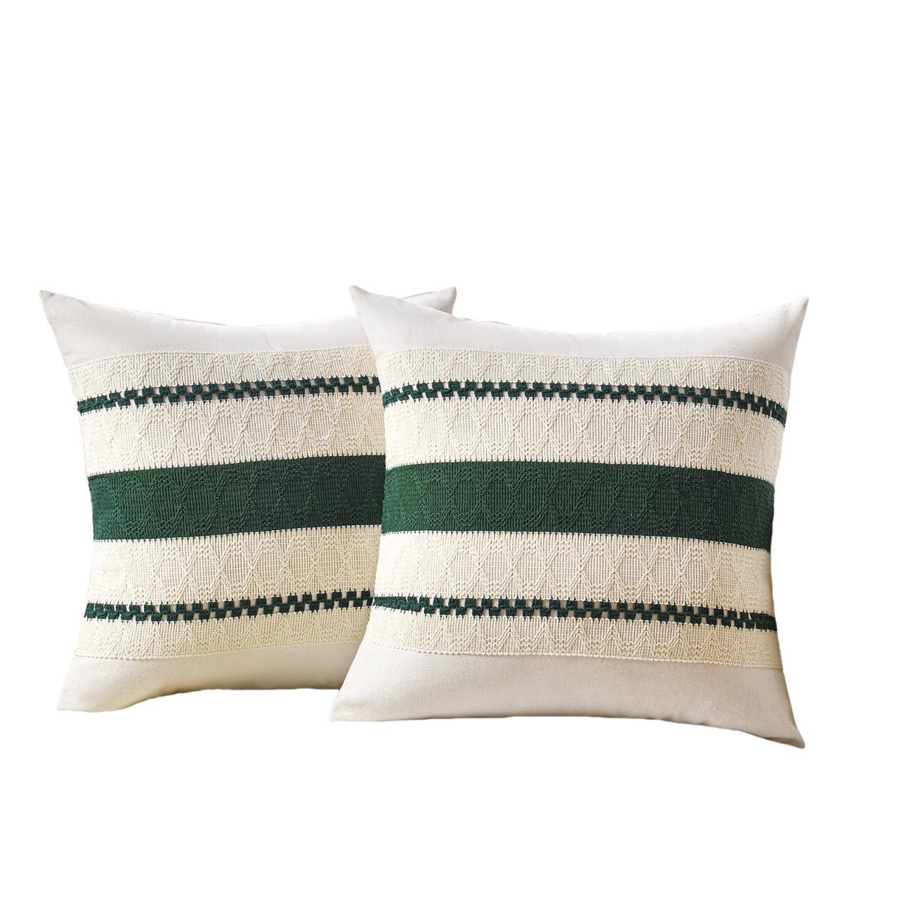 Agger Kissenbezug 2er-Set Boho-Zierkissenbezüge 45x45cm, Rustikale Retro-Kissenhüllen, (2 Stück), für Wohnzimmer, Schlafzimmer, Couch, Bett, Sofa & Sessel