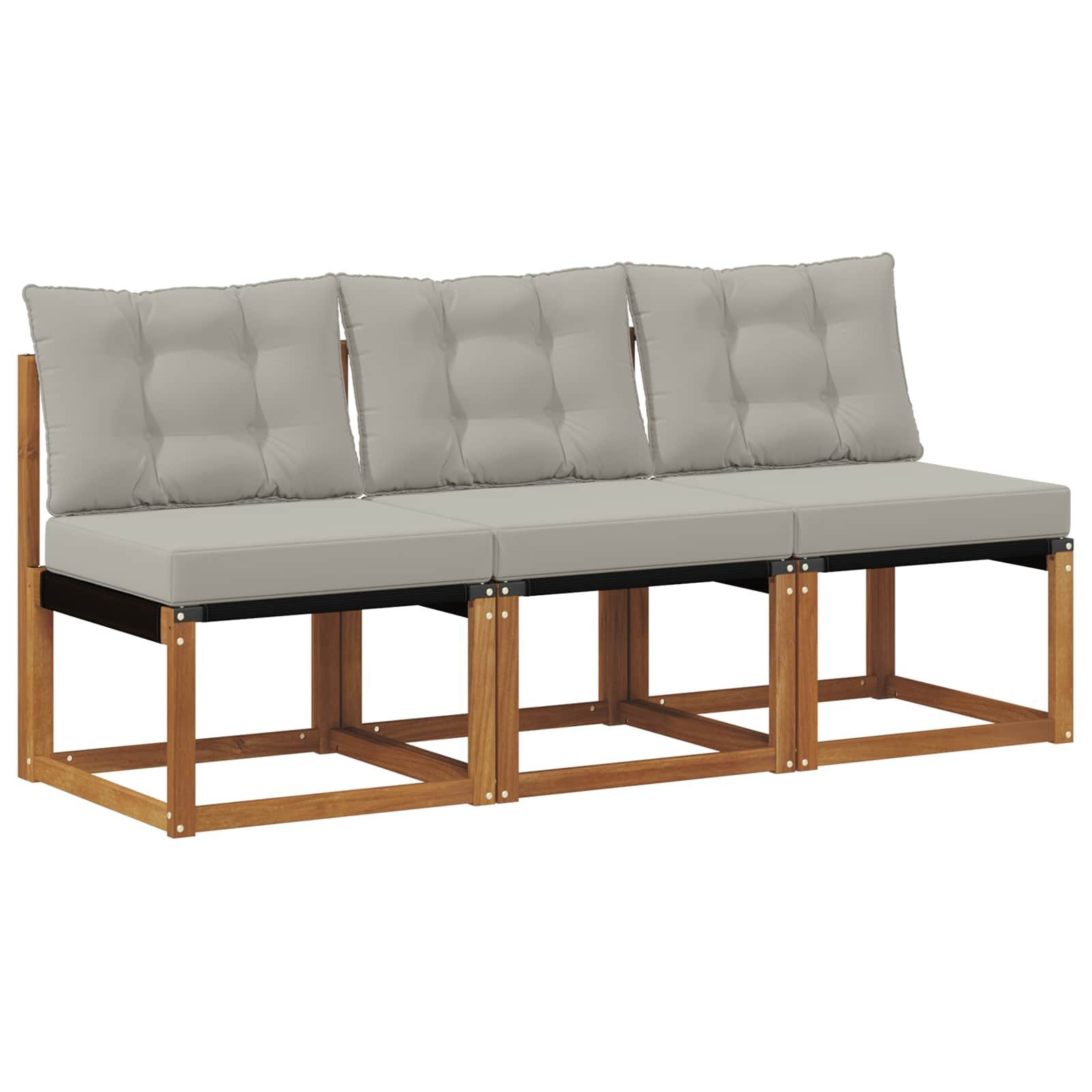 vidaXL Sofaelement 3 Stück Outdoor Mittelsofa (3 St)