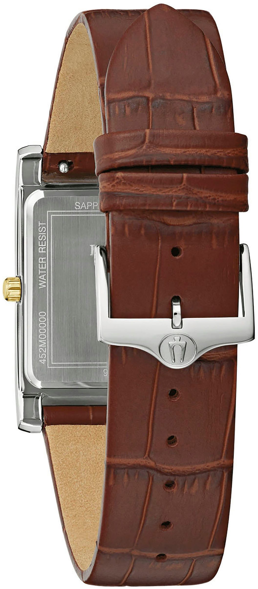 Bulova Quarzuhr Sutton 98B430, Armbanduhr, Herrenuhr, Damenuhr, Lederarmband, analog, Tag