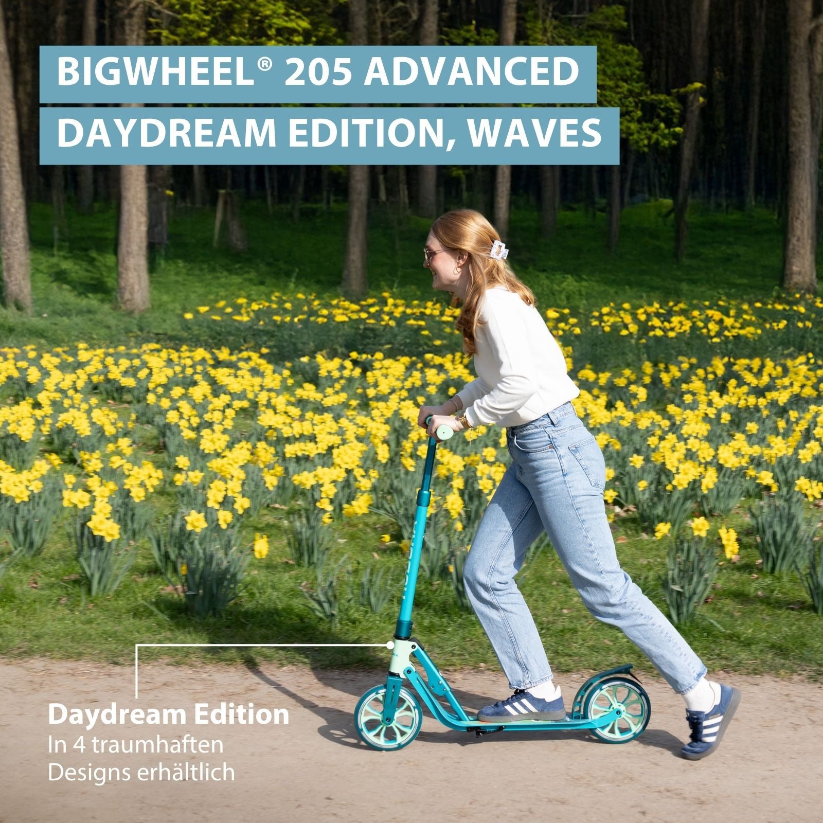 Hudora Scooter BigWheel® 205 Advanced Daydream Edition, einklappbarer, höhenverstellbarer Kick-Scooter – Bild 2 von 5