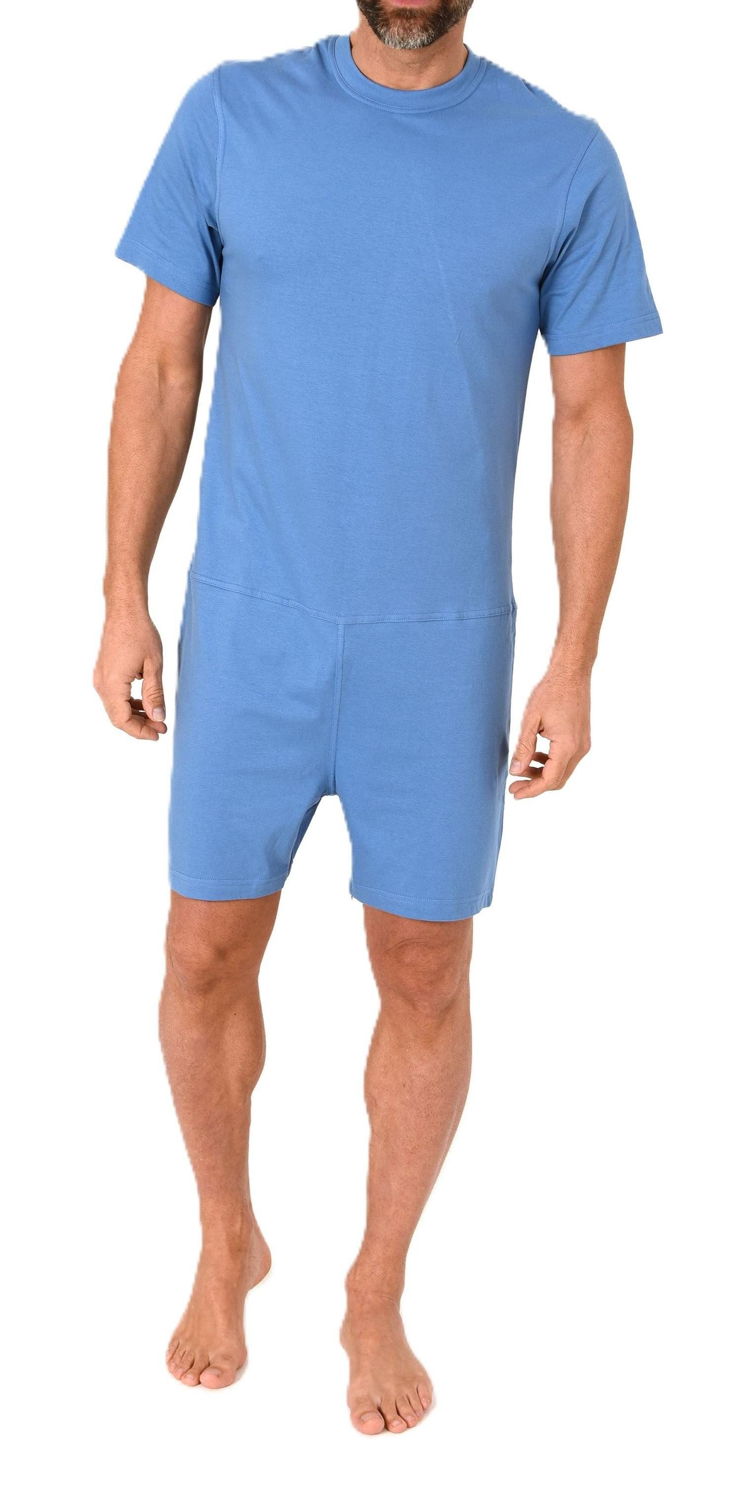 Normann Care Pyjama Herren Pflegeoverall kurzarm Einteiler mit Reißverschlu günstig online kaufen
