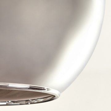 hofstein Deckenleuchte Deckenlampe aus Metall/Glas in Schwarz/Chromfarben, ohne Leuchtmittel, moderne Leuchte mit Glasschirmen (15 cm), 5 x E14, ohne Leuchtmittel