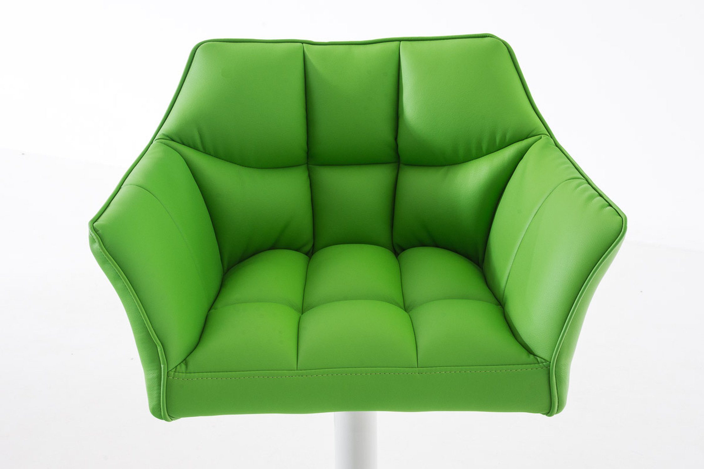TPFLiving Barhocker Damaso (mit Rückenlehne & - Kunstleder - 360° Fußstütze weiß und Metall Theke Hocker Küche), Grün drehbar für Sitzfläche: 