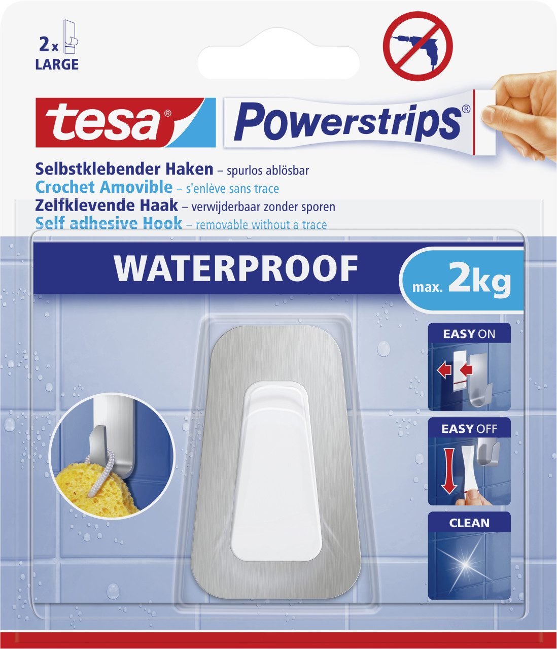 tesa Klebehaken tesa Powerstrips Haken Large Waterproof weiß