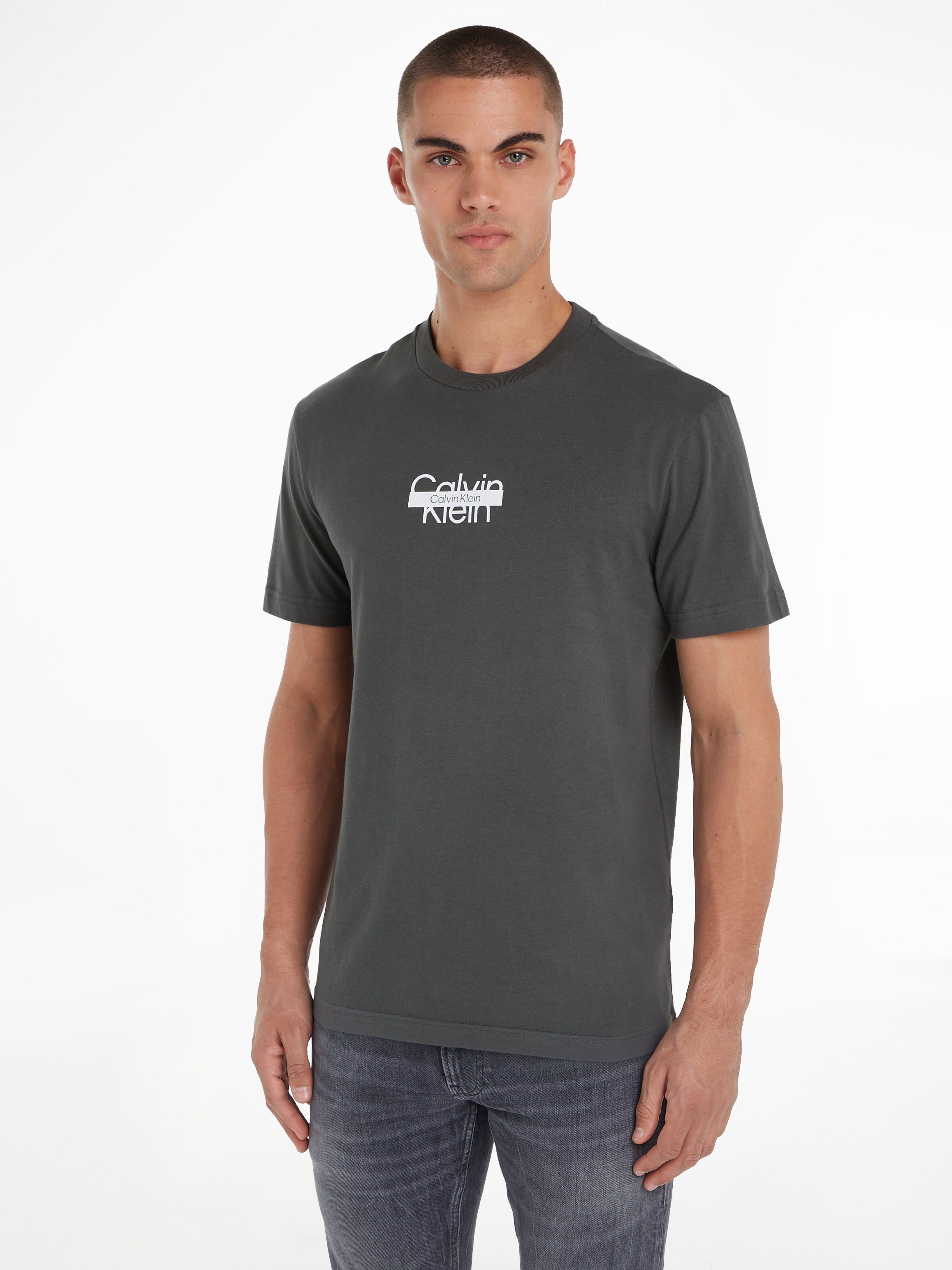Calvin Klein T-Shirt CUT THROUGH LOGO T-SHIRT Iron Gate