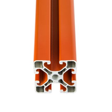 SCHMIDT systemprofile Profil 6x 2m Aluminium Konstruktionsprofil 40x40mm Nut 8 Orange Nutprofil