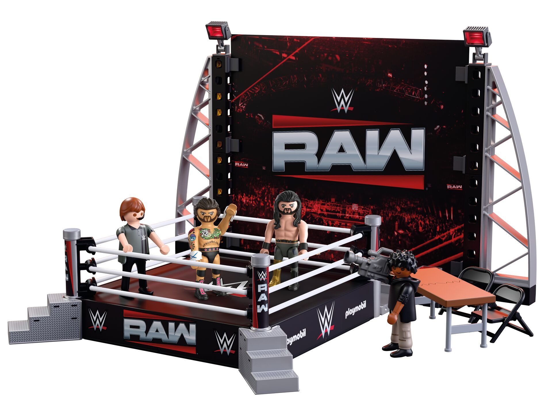 Playmobil® WWE RAW Ring Collectors Set (71956), WWE Konstruktions-Spielset, Made in Europe
