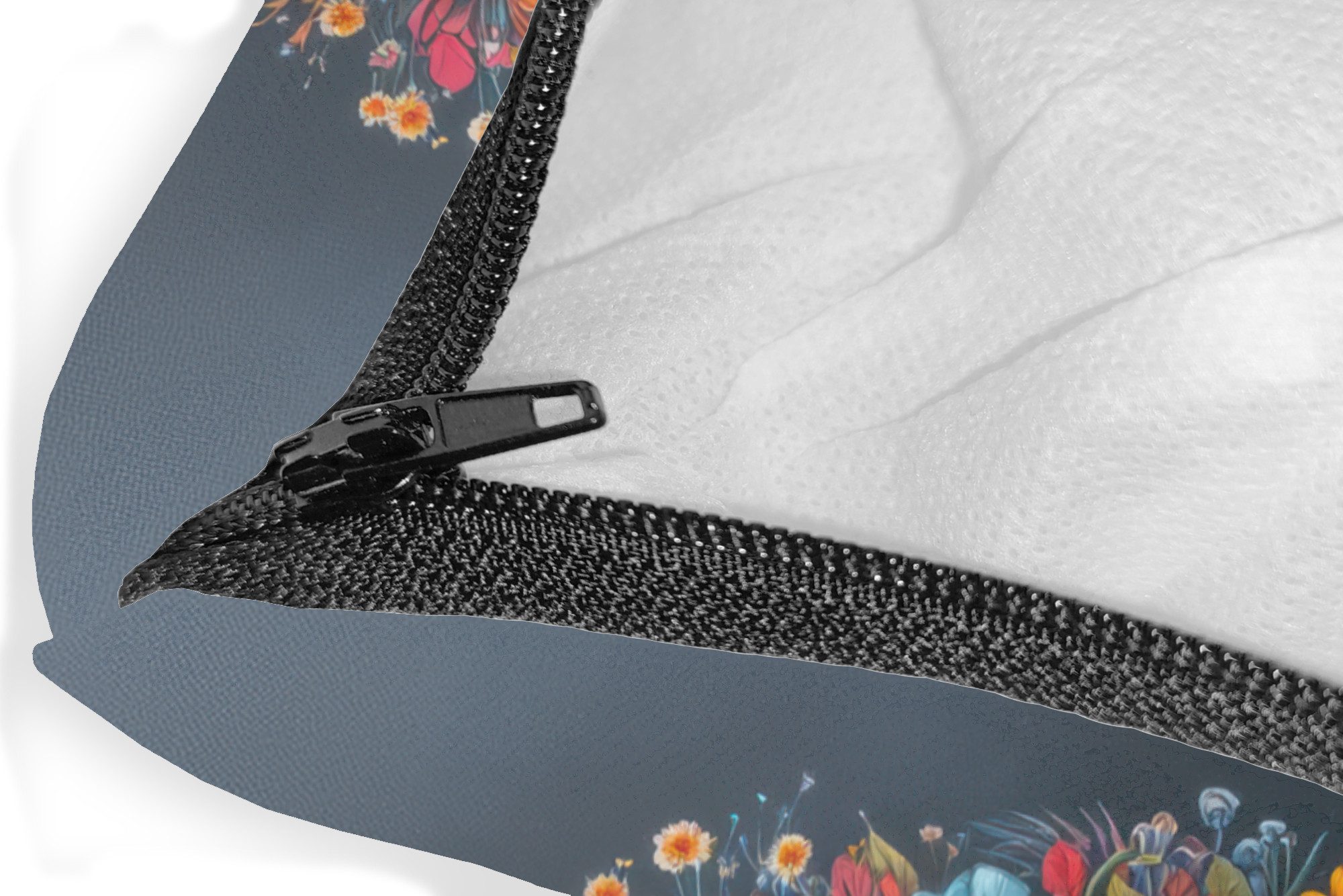 MuchoWow Dekokissen Blumen - Bunt - Totenkopf, Zierkissen mit Füllung für W günstig online kaufen