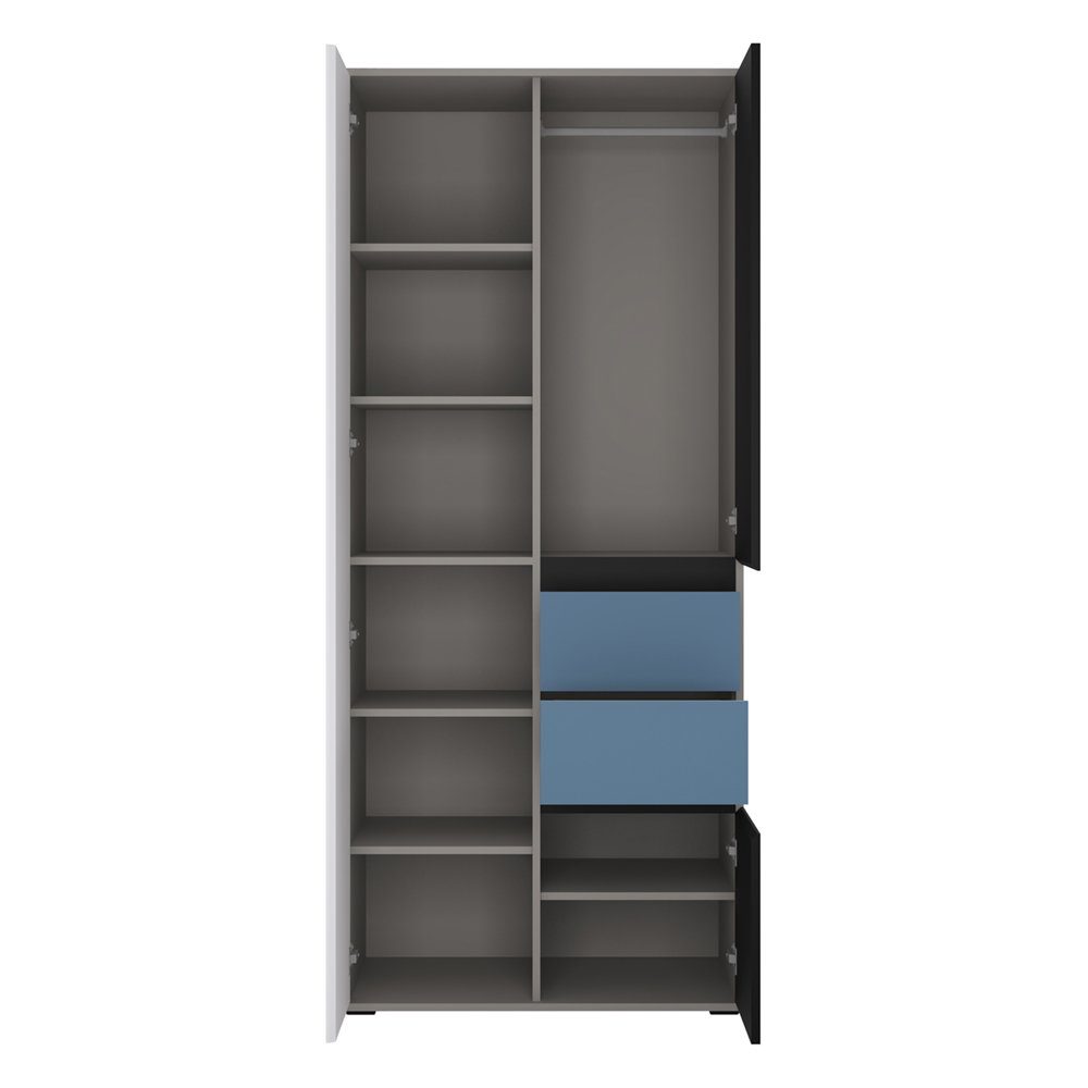 Lomadox Kleiderschrank LIIVA-129 Grau Platin, Perlschwarz, günstig online kaufen