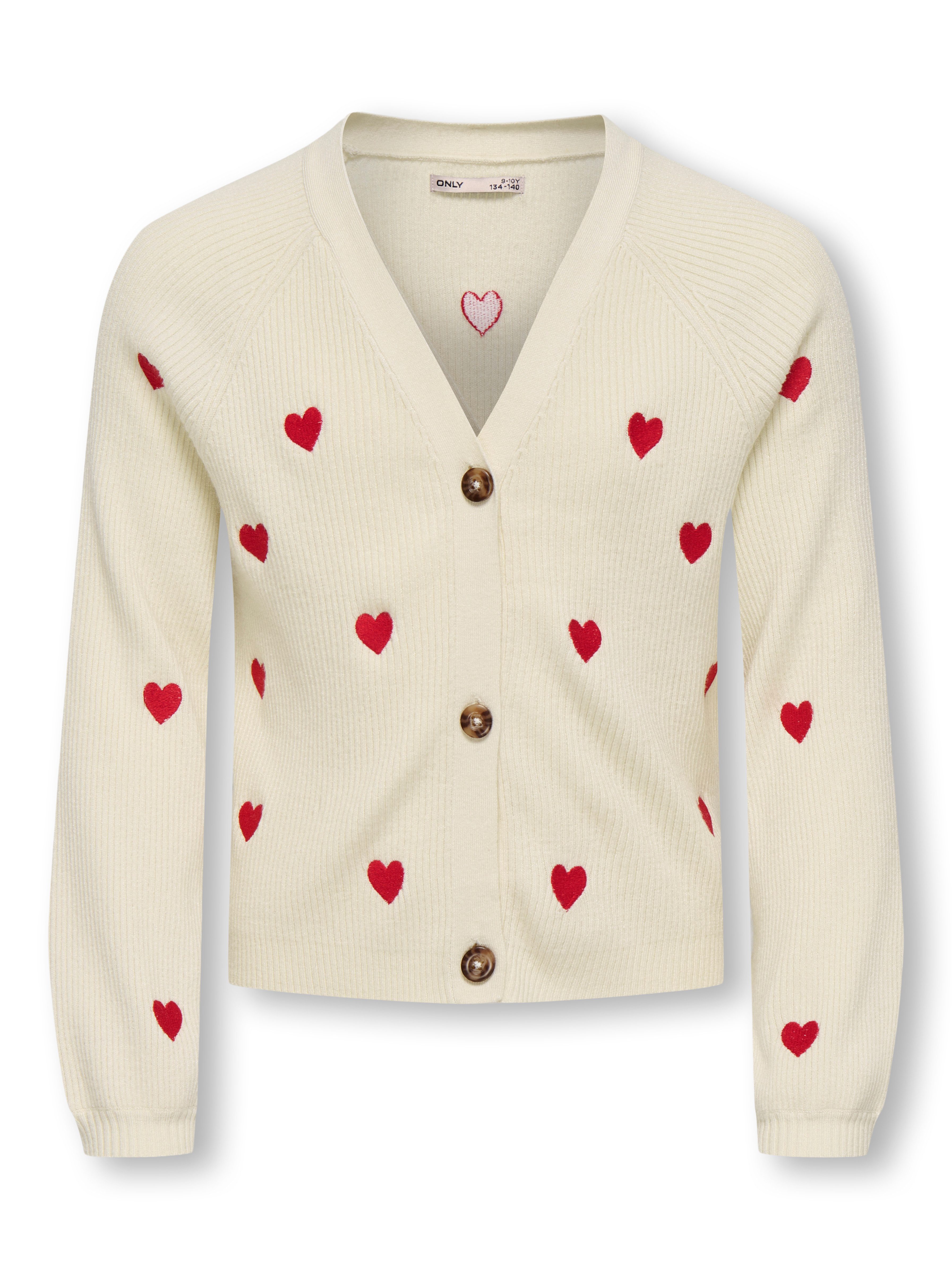 KIDS ONLY Strickjacke KOGDANA LIFE LS HEART VNECK CARDIGAN KNT (1-tlg)