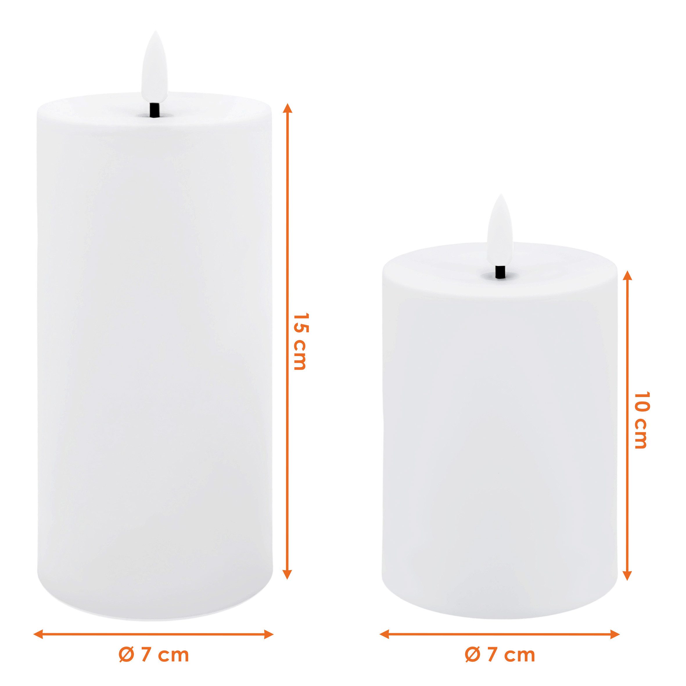 Spetebo LED-Kerze Solar LED Stumpenkerzen mit Flammen Effekt (Anzahl, 2-tlg., Stück), automatisches Einschalten