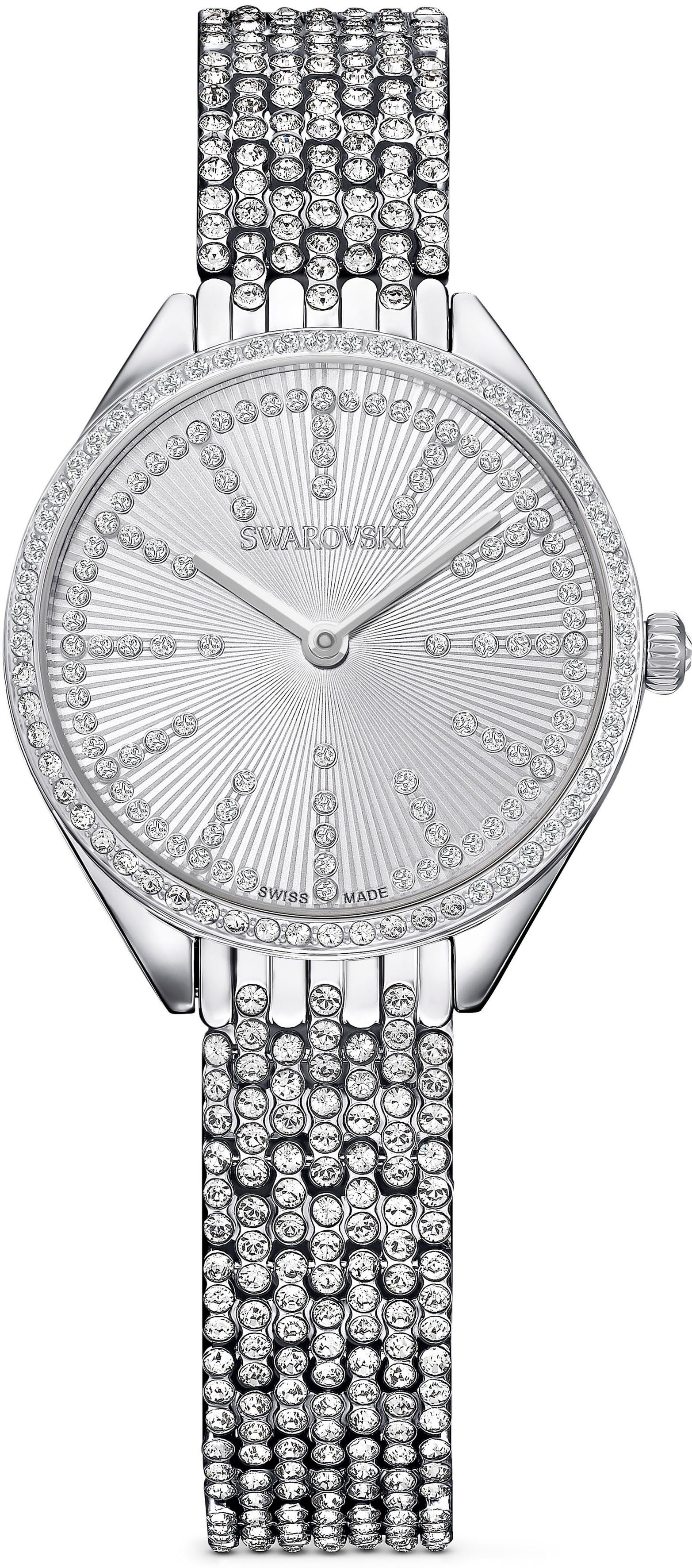 Swarovski Schweizer Uhr ATTRACT PAVÈ, Metallarmband, 5644062 silber