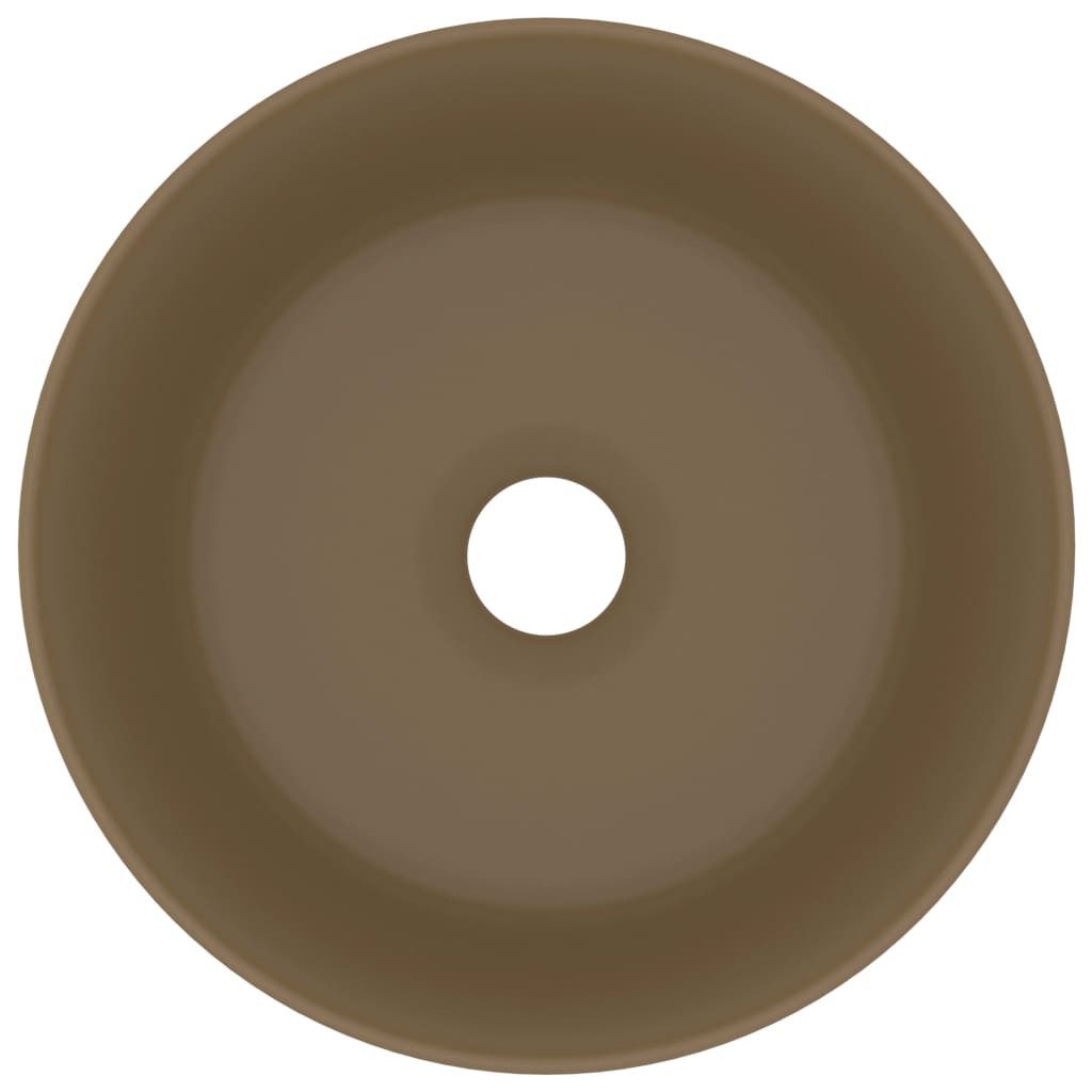 vidaXL Waschbecken, Luxuriöses Waschbecken Rund Matt Creme 40x15 cm Keramik