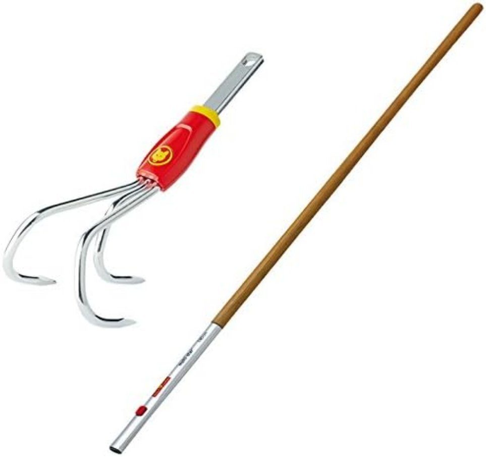 WOLF-Garten Grubber Set Grubber mit Holz-Stiel BA-M/ZM 140 (P785) Rot 145 x 26 x 21 cm, 1 St.