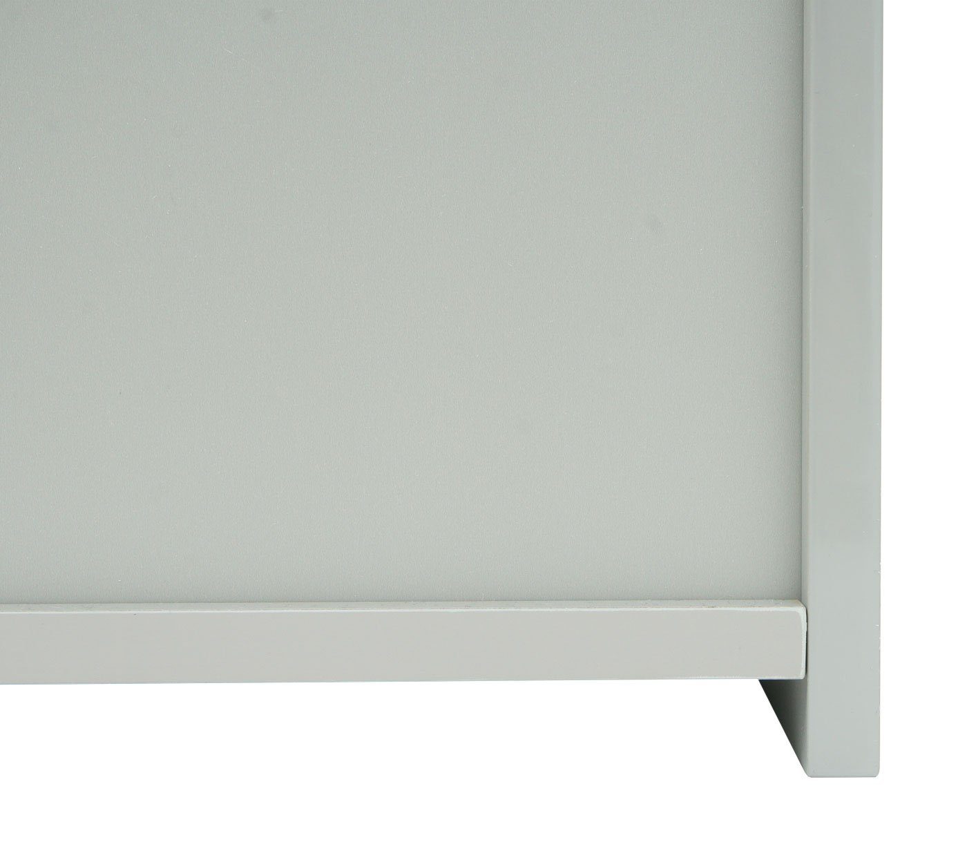 Ablageflächen, MCW grau Hochglanz-Optik mit | MCW-B19b-60 grau Badezimmerspiegelschrank