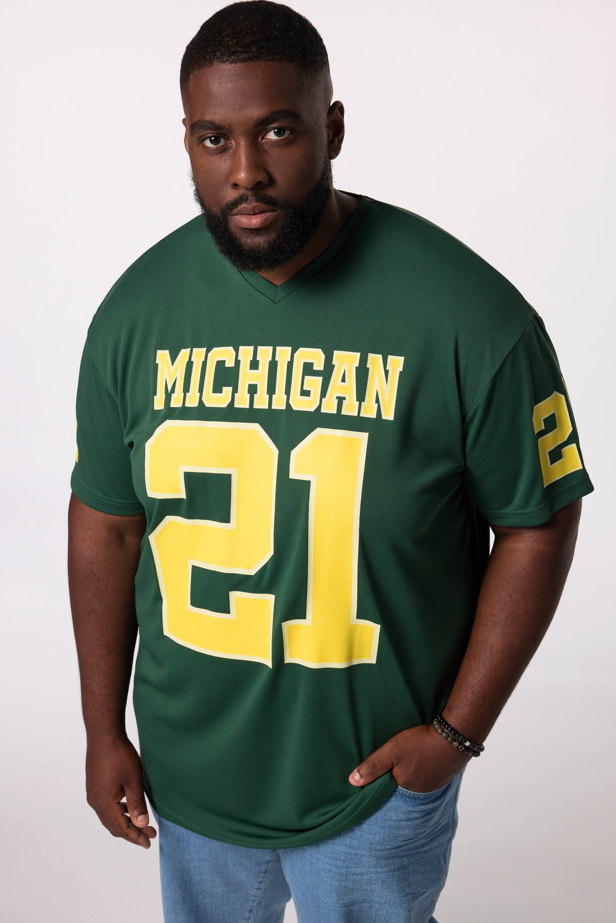 STHUGE T-Shirt T-Shirt Halbarm oversized Football Print
