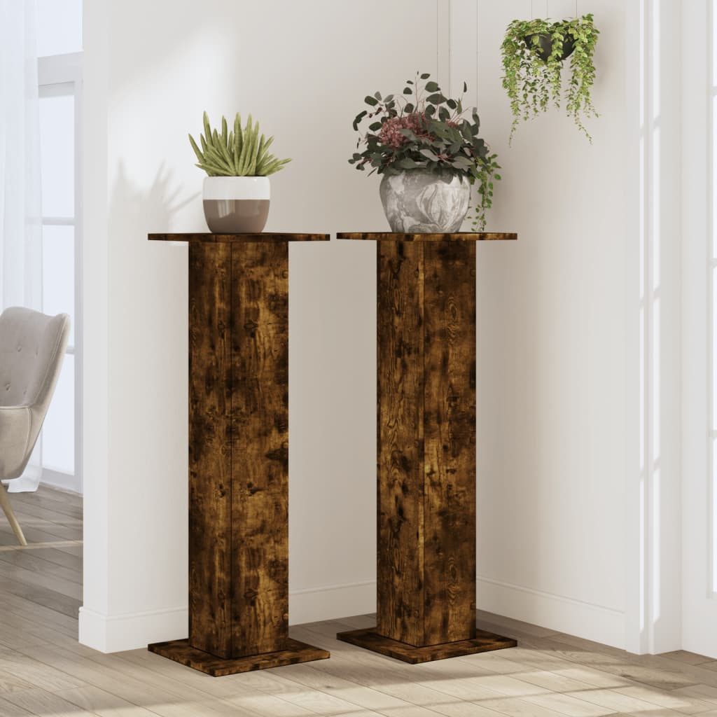 vidaXL Blumenständer Pflanzenständer 2 Stk. Räuchereiche günstig online kaufen