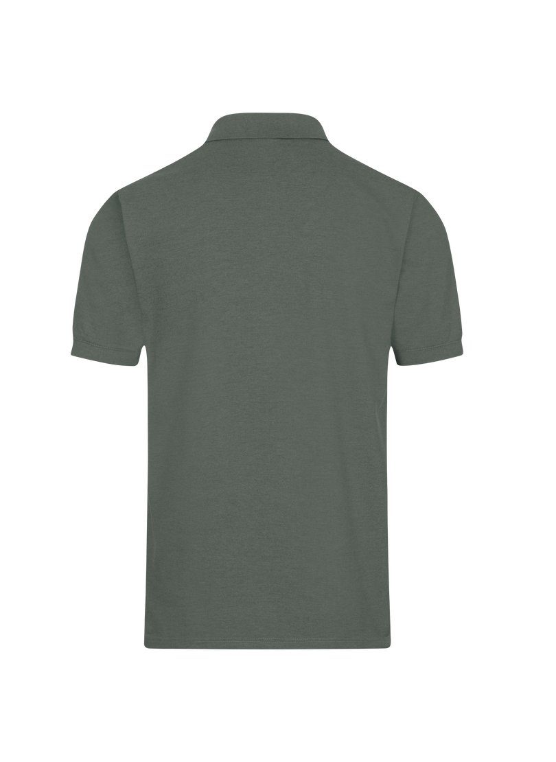 Trigema Poloshirt TRIGEMA Polohemd khaki-melange mit Brusttasche
