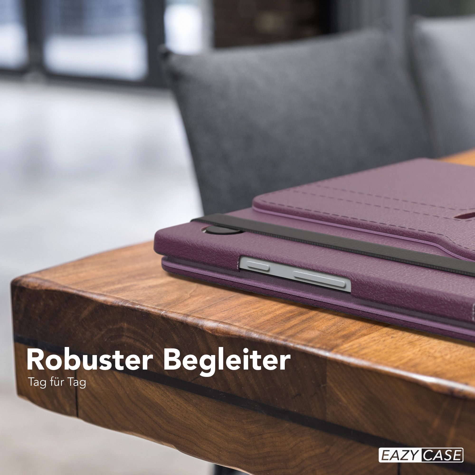 EAZY CASE Tablet-Hülle Rotation Case für Samsung Galaxy Tab A8 10.5 LTE 10,5 Zoll, Tablet-Hülle Bookstyle Case Fullcover Schutz Tasche Stehfunktion Lila – Bild 2 von 5