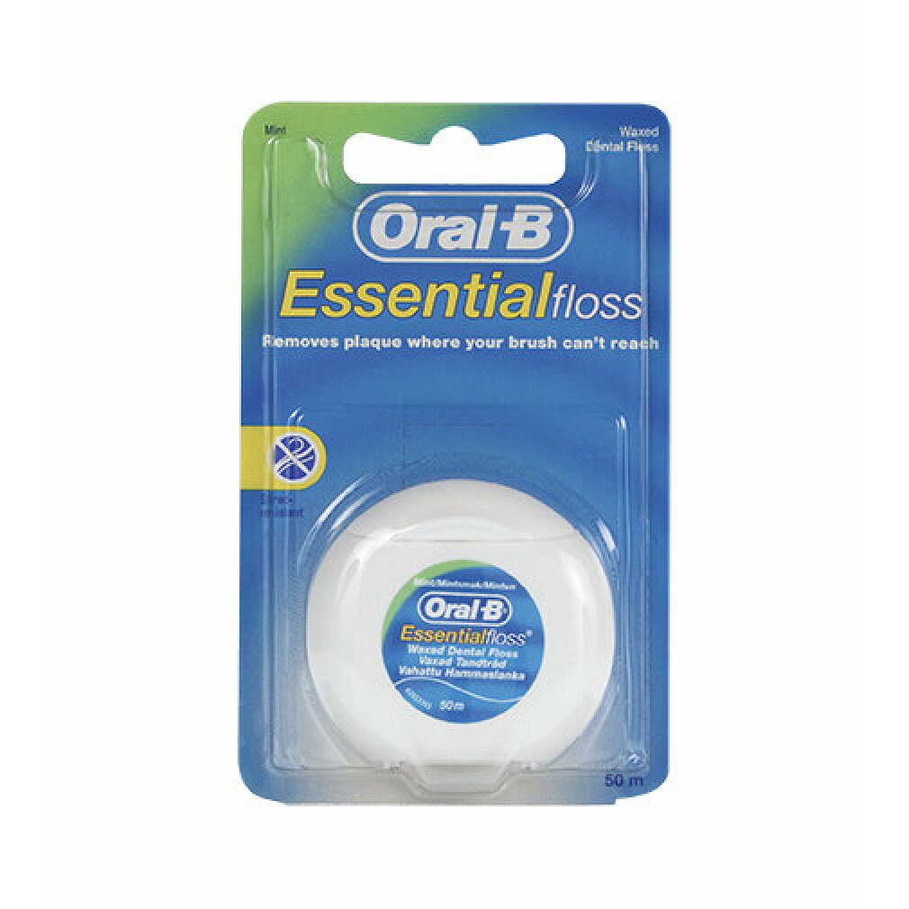 Oral-B Zahnseide Essential Zahnseide gewachst 50m, (Packung)