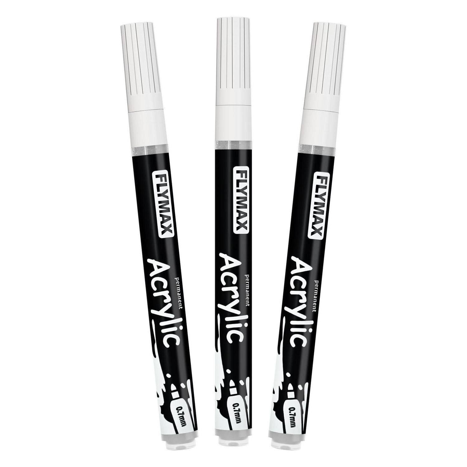 LuxusKollektion Permanentmarker Marker Stifte Weiß Permanent 0,7mm 3er Pack
