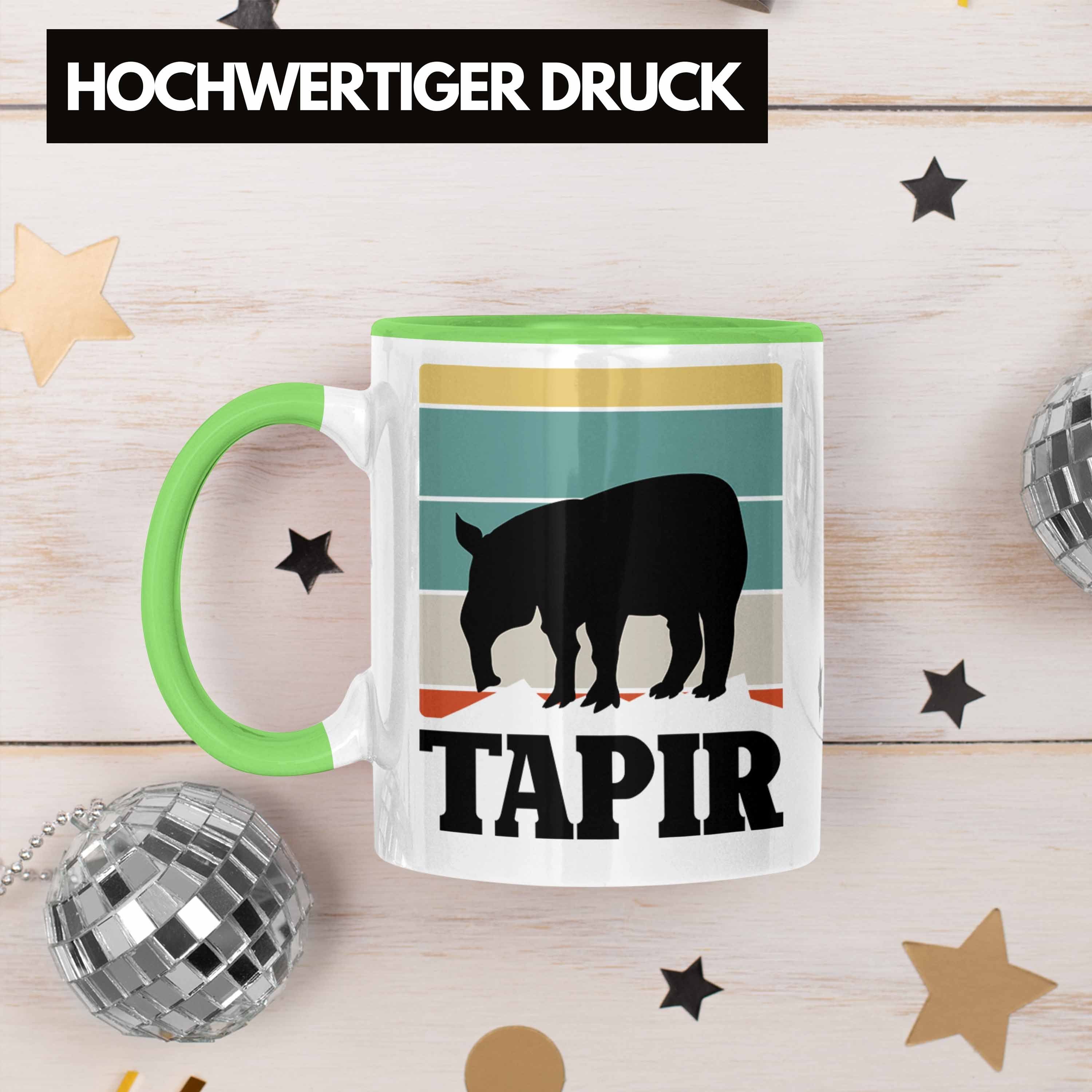 Tasse Tapir Retro Tapir Tasse Grafik Lustige Trendation Geschenk Grün Liebhaber