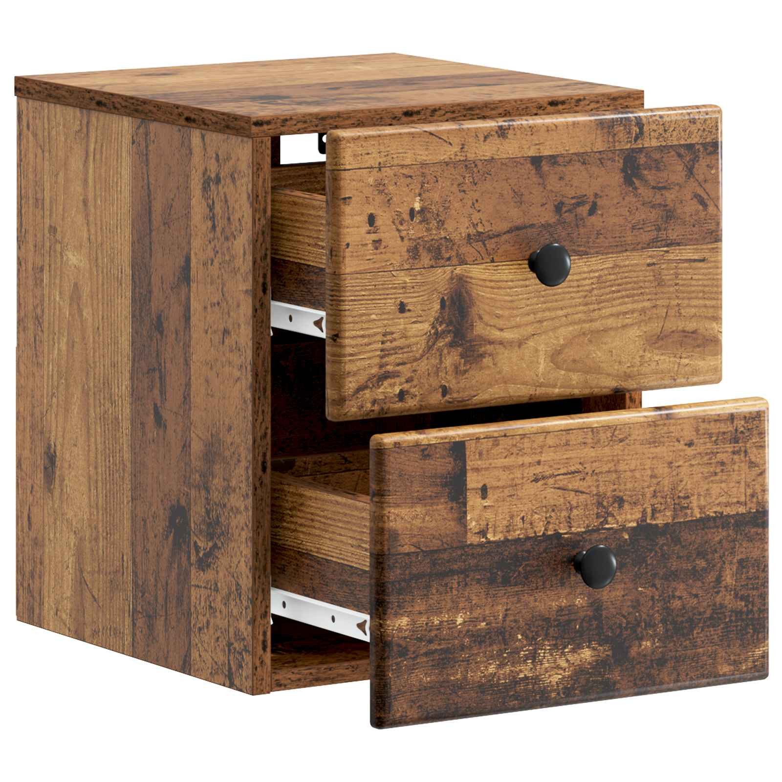 vidaXL Nachttisch Wandmontierter Nachttisch Altholz 34,5 x 33 x 40 cm (1-St)