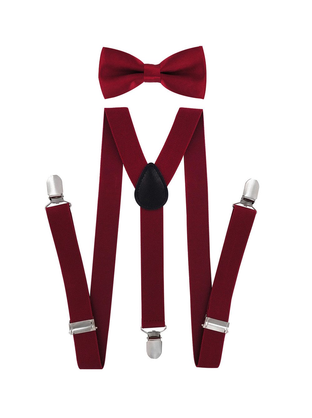 axy Hosenträger Kinder Jungen Hosenträger und Fliege set für Kinder 7-12 Jahren (2-St., 2er Set) Hosenträger mit farblich passender Fliege, verstellbar und elastisch
