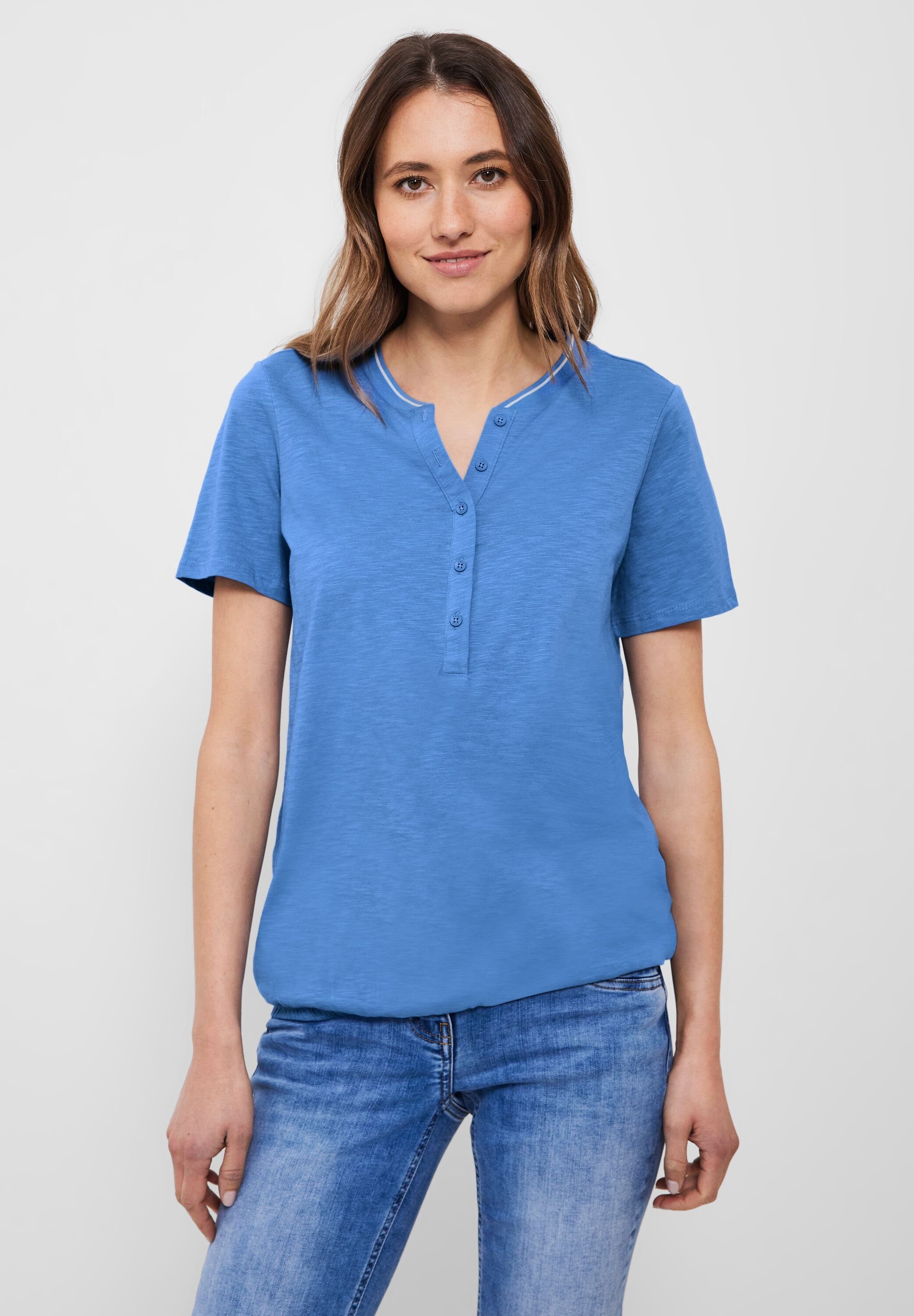 Große Aufmerksamkeit! Cecil campanula 3/4-Arm-Shirt blue in Unifarbe