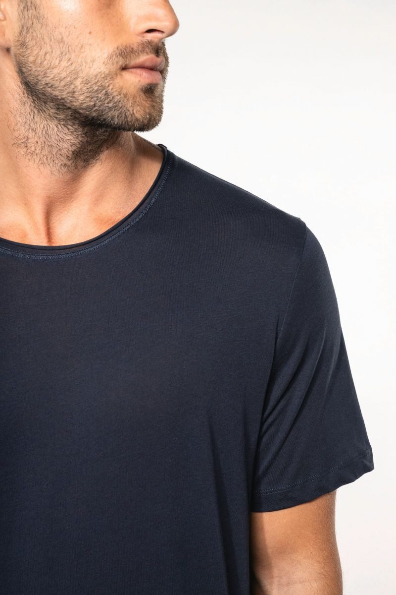 Kariban Rundhalsshirt Bio-T-Shirt mit kurzen Ärmeln und ungesäumten Halsausschnitt