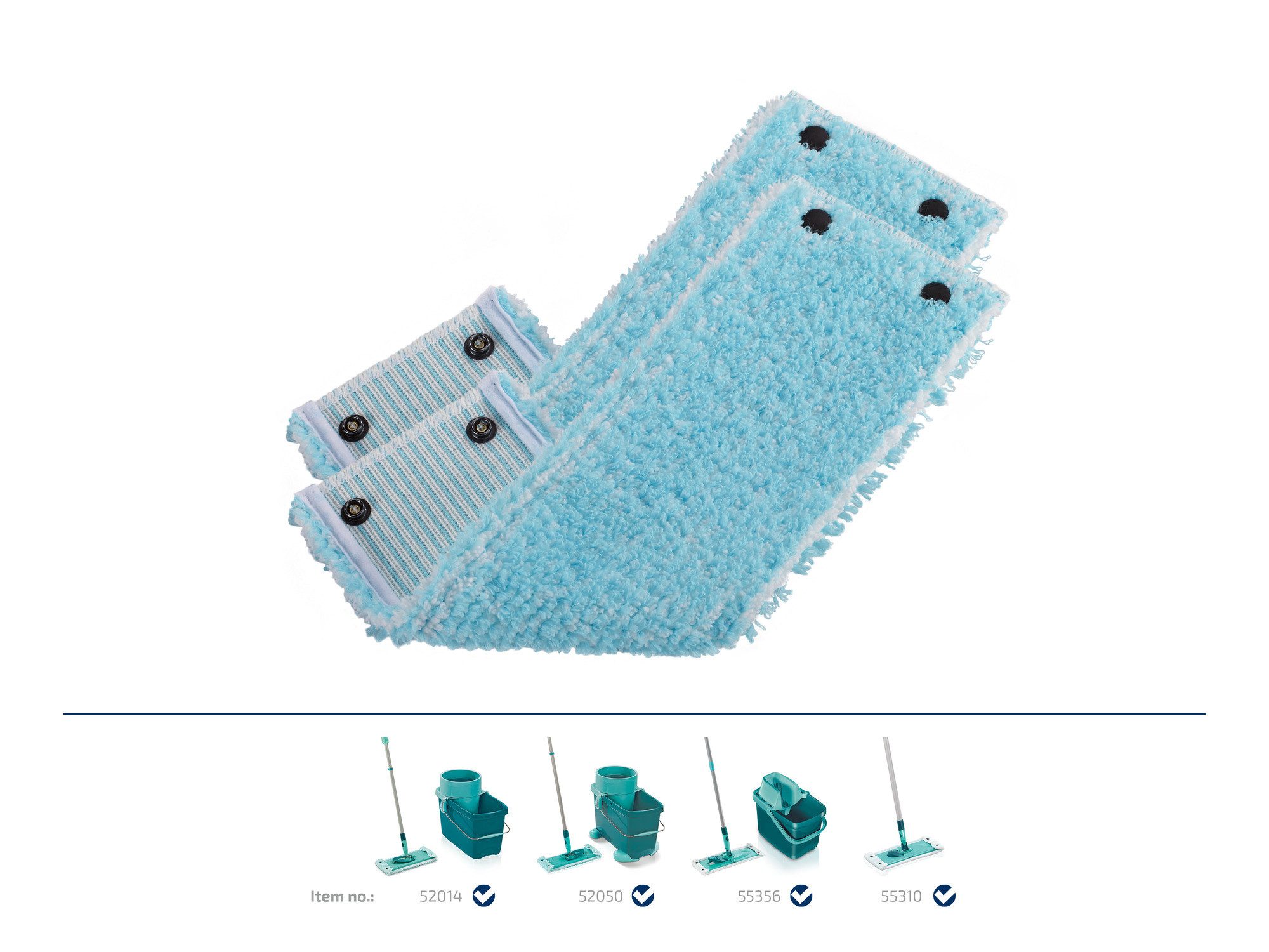 Leifheit Wischbezug CLEAN TWIST M / Combi M super soft 2er Wischbezug (Kunstfaser, 14.0x42.0 cm, 2-tlg., Waschbar bei 60°C, Wischbreite 33cm, für Parkett/Lamina – Bild 2 von 5