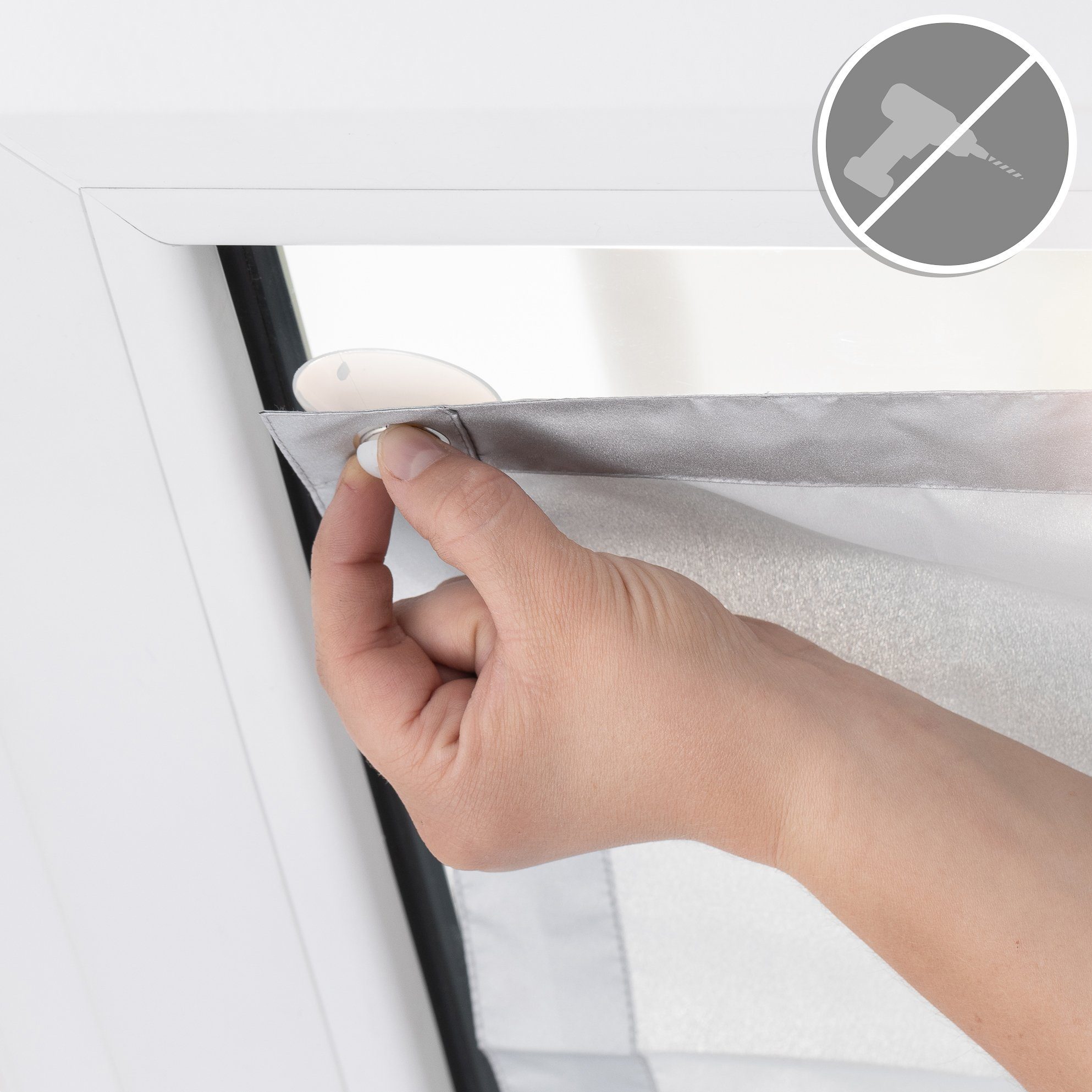 Dachfensterrollo Dachfenster Sonnenschutz, Roomy, Haftfix, verspannt, Haftfix, Hitzeschutzrollo, verdunkelnd, Perlreflex, energiesparen, Veluxfenster