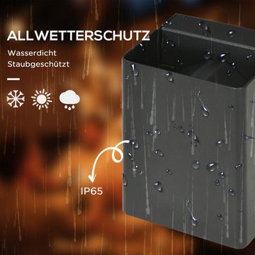 Outsunny Außen-Wandleuchte Außenwandleuchte, LED fest integriert, Warmweiß, LED Gartenleuchte mit 3000K Warmweißes Licht