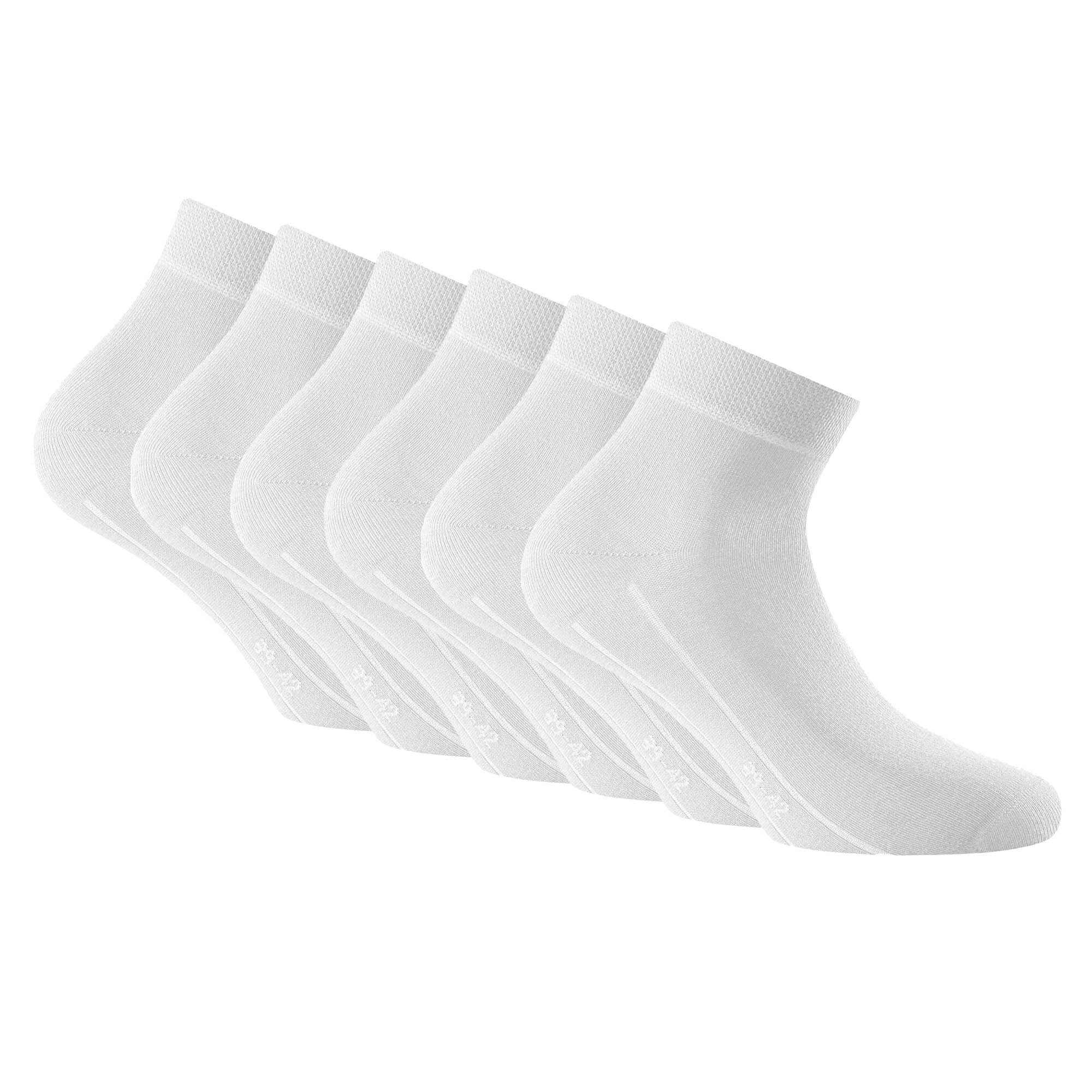 Rohner Socks Sneakersocken Unisex Quarter Socken, 6er Pack - Sneaker Plus Weiß