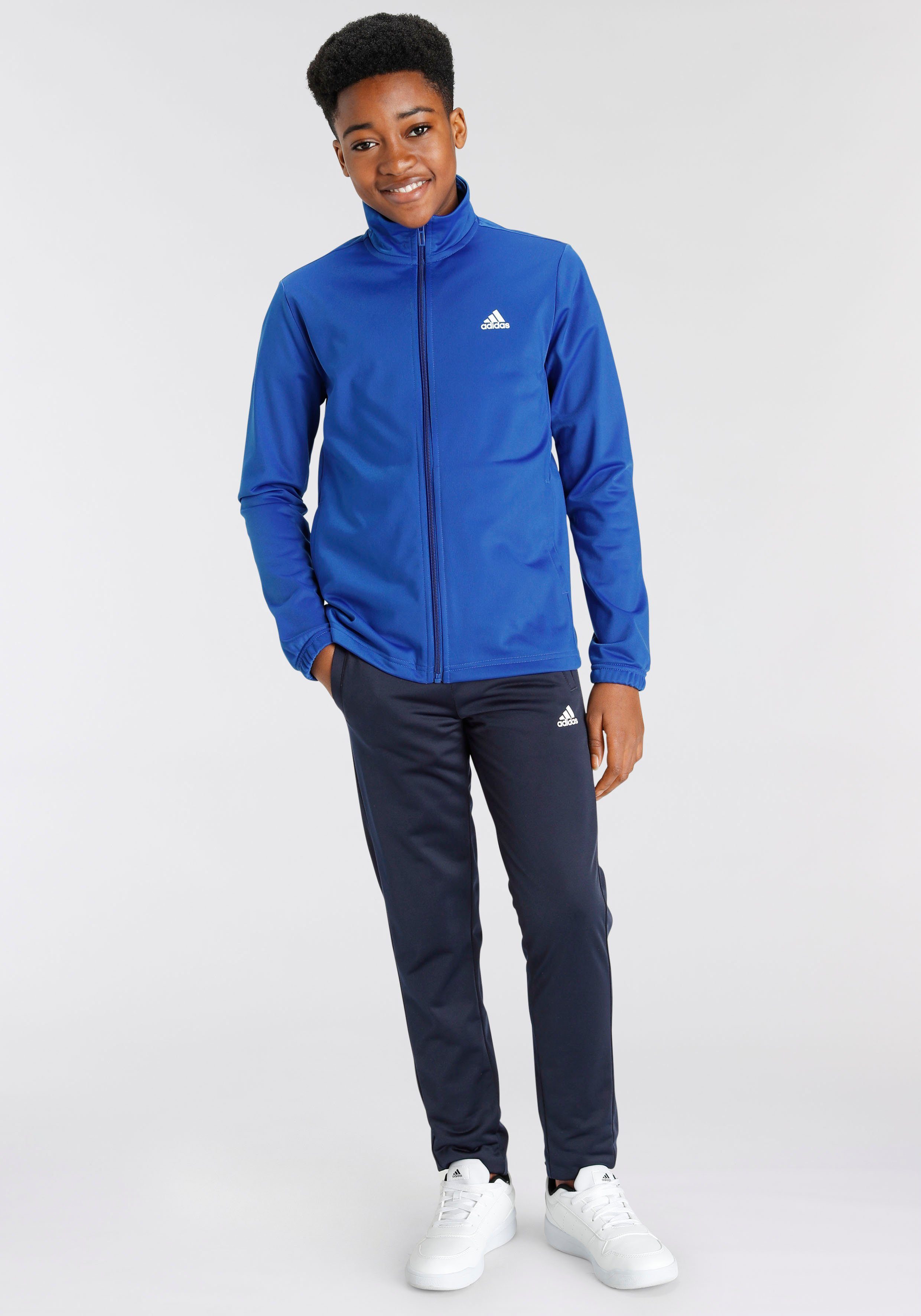 adidas Sportswear Trainingsanzug ESSENTIALS BIG LOGO (2-tlg) Semi Lucid Blue / White | Trainingsanzüge