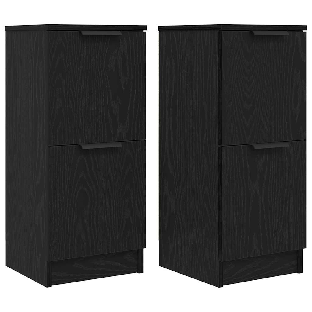 vidaXL Sideboard Sideboard 2 pcs Schwarze Eiche 30 x 30 x 70 cm Holzwerksto günstig online kaufen