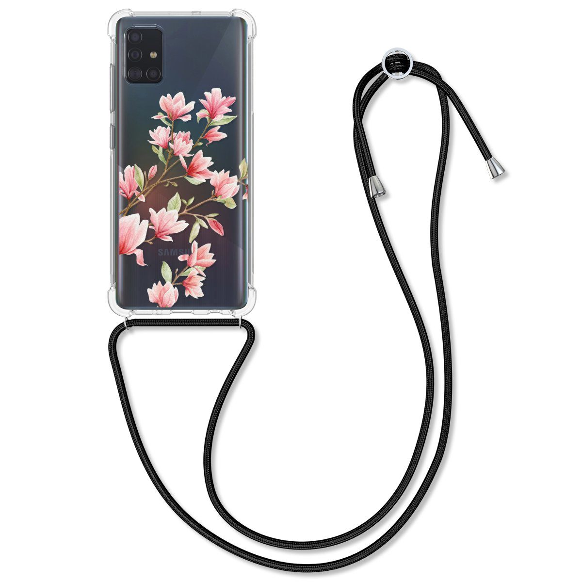 kwmobile Etui Hülle für Samsung Galaxy A51, Silikon Handyhülle mit Kette - Handykette Handyband