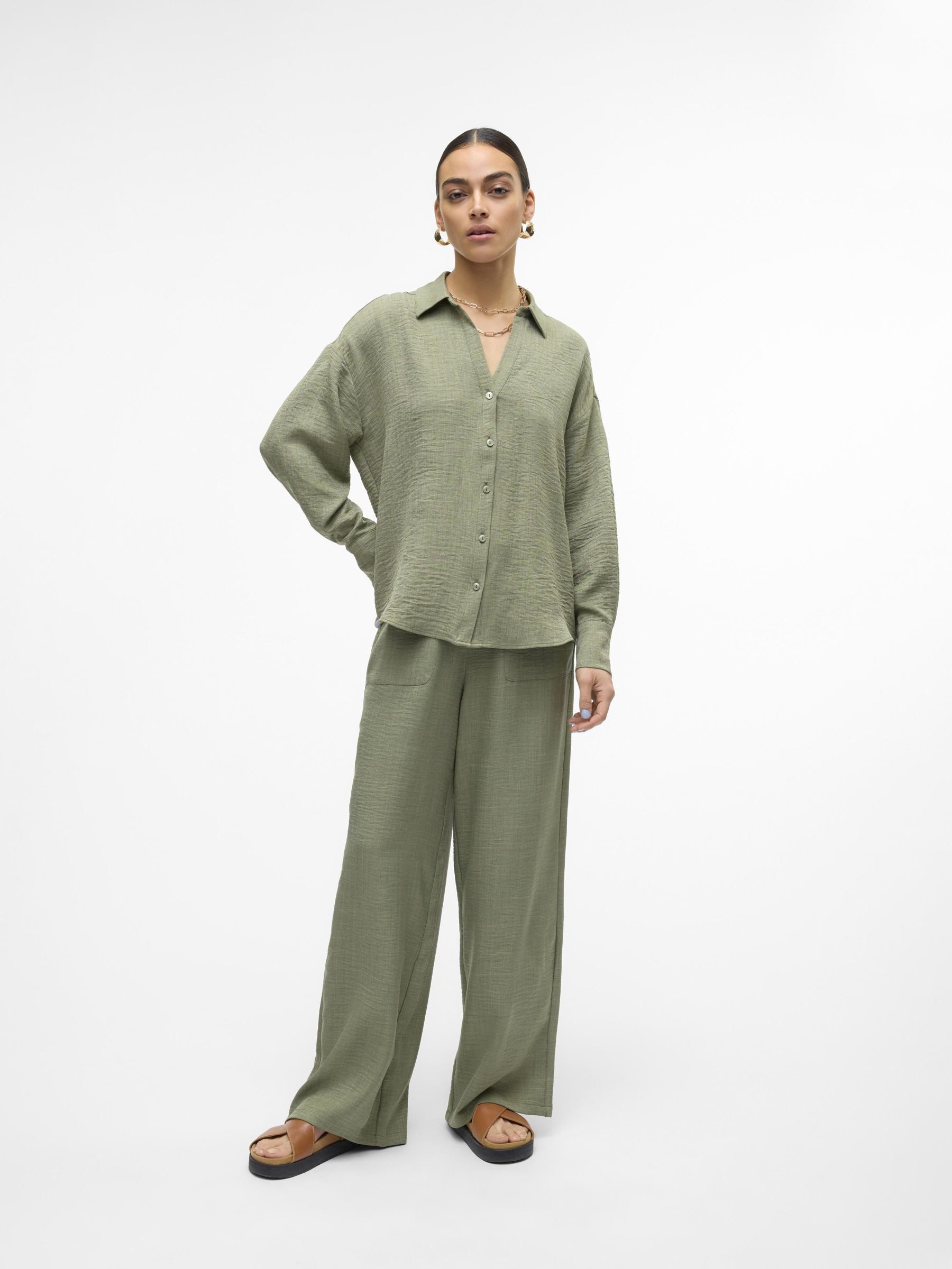 Vero Moda Schlupfhose VMMELANEY HW LOOSE PANT WVN GA NOOS Kunstfaser, loose fit – Bild 5 von 5