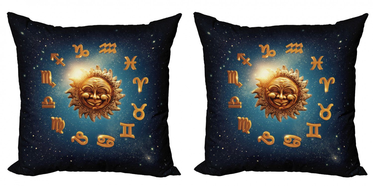 Kissenbezüge Modern Accent Doppelseitiger Digitaldruck, Abakuhaus (2 Stück), Astrologie Alte Zeichen auf Stardust