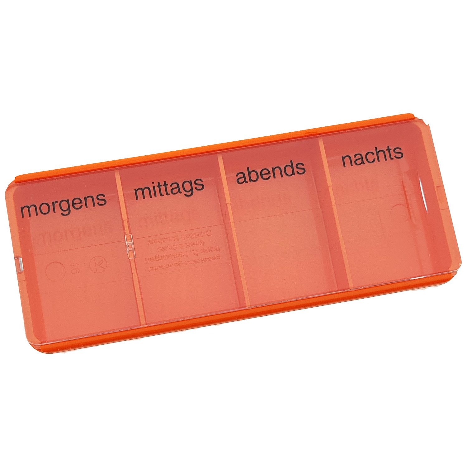 varivendo Pillendose Tablettendose orange (Stück, 1 St., Tablettendose), Medikamentendosierer Pillendose Tablettenbox Pillenkasten
