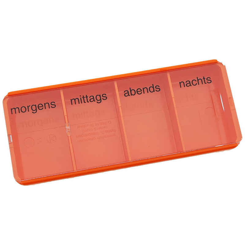 varivendo Pillendose Tablettendose orange (Stück, Tablettendose), Medikamentendosierer Pillendose Tablettenbox Pillenkasten