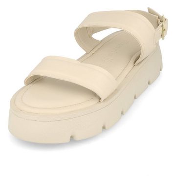 Tamaris Tamaris 1-28713-20-458 Leder Plateau Sandale Damen Ivory Uni Sandale