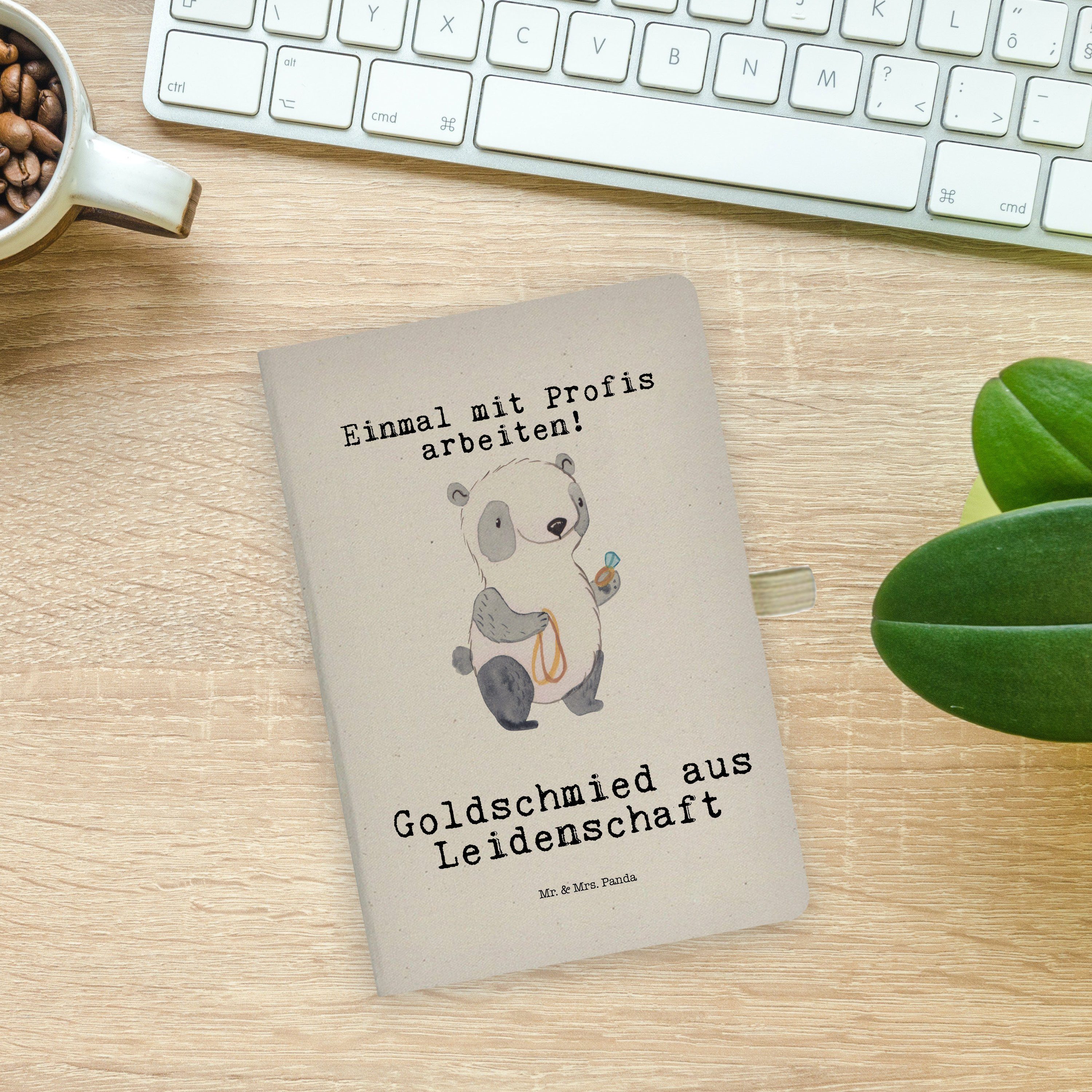 Transparent Geschenk, Mrs. Mr. - Mr. - Panda & Schreibheft, & Goldschmied Panda Mrs. E Leidenschaft Notizbuch aus