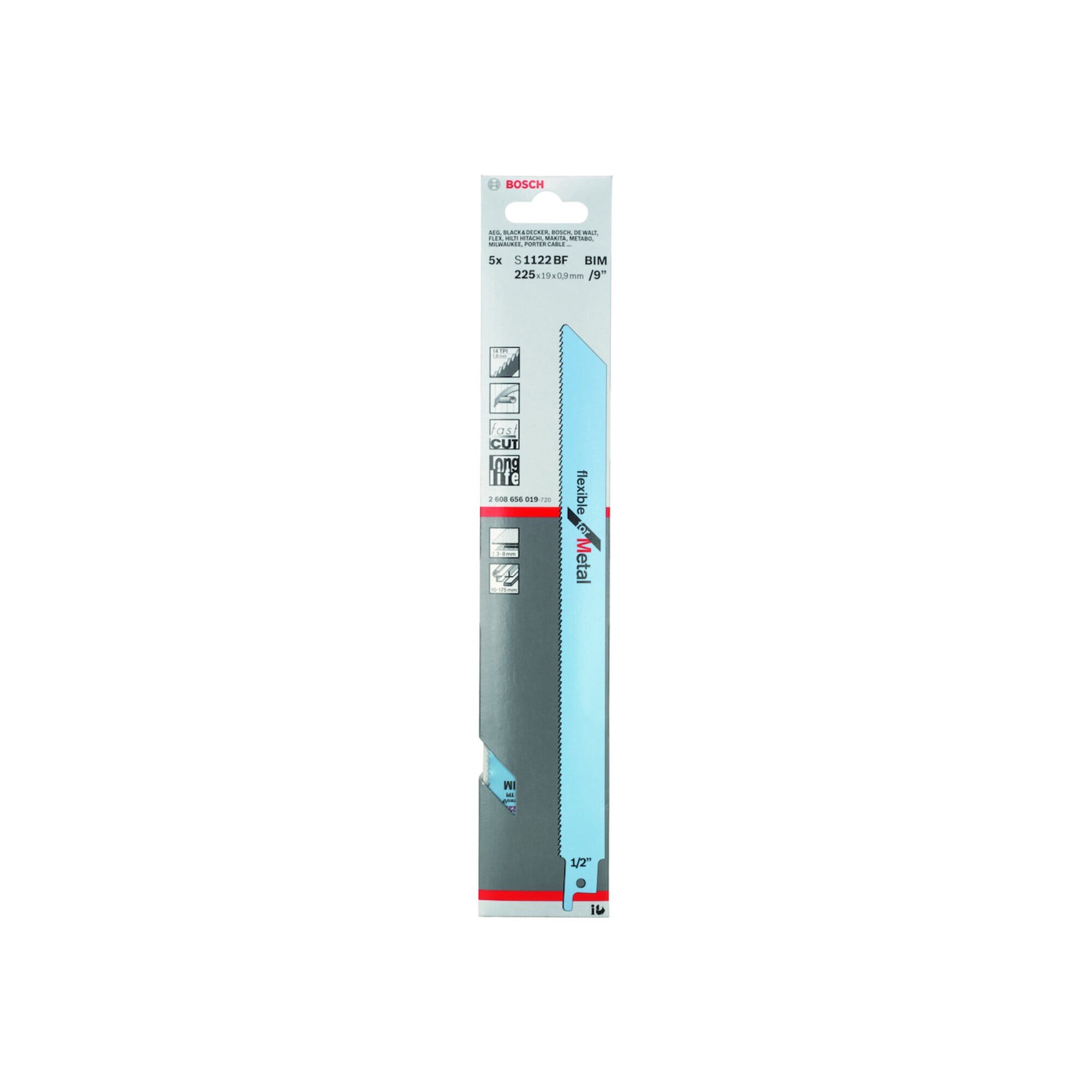 Bosch Professional Säbelsägeblatt Bosch Säbelsägeblatt S 1122 BF VE à 5 Stück Flexible for Metal