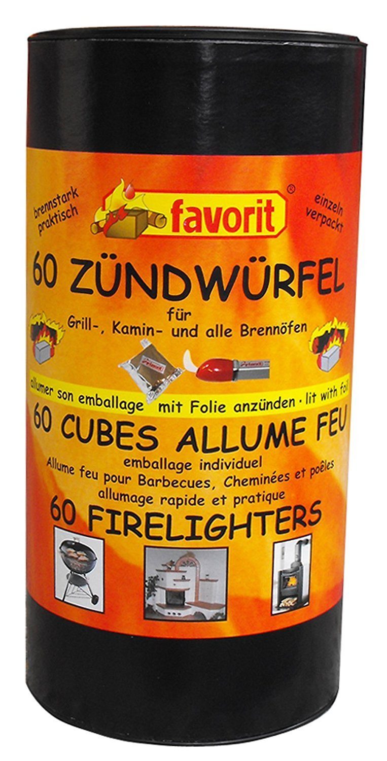 favorit Feuerrost Favorit 1248 Anzündwürfel 60 Stück Anzünd-Würfel Ofenanzünder
