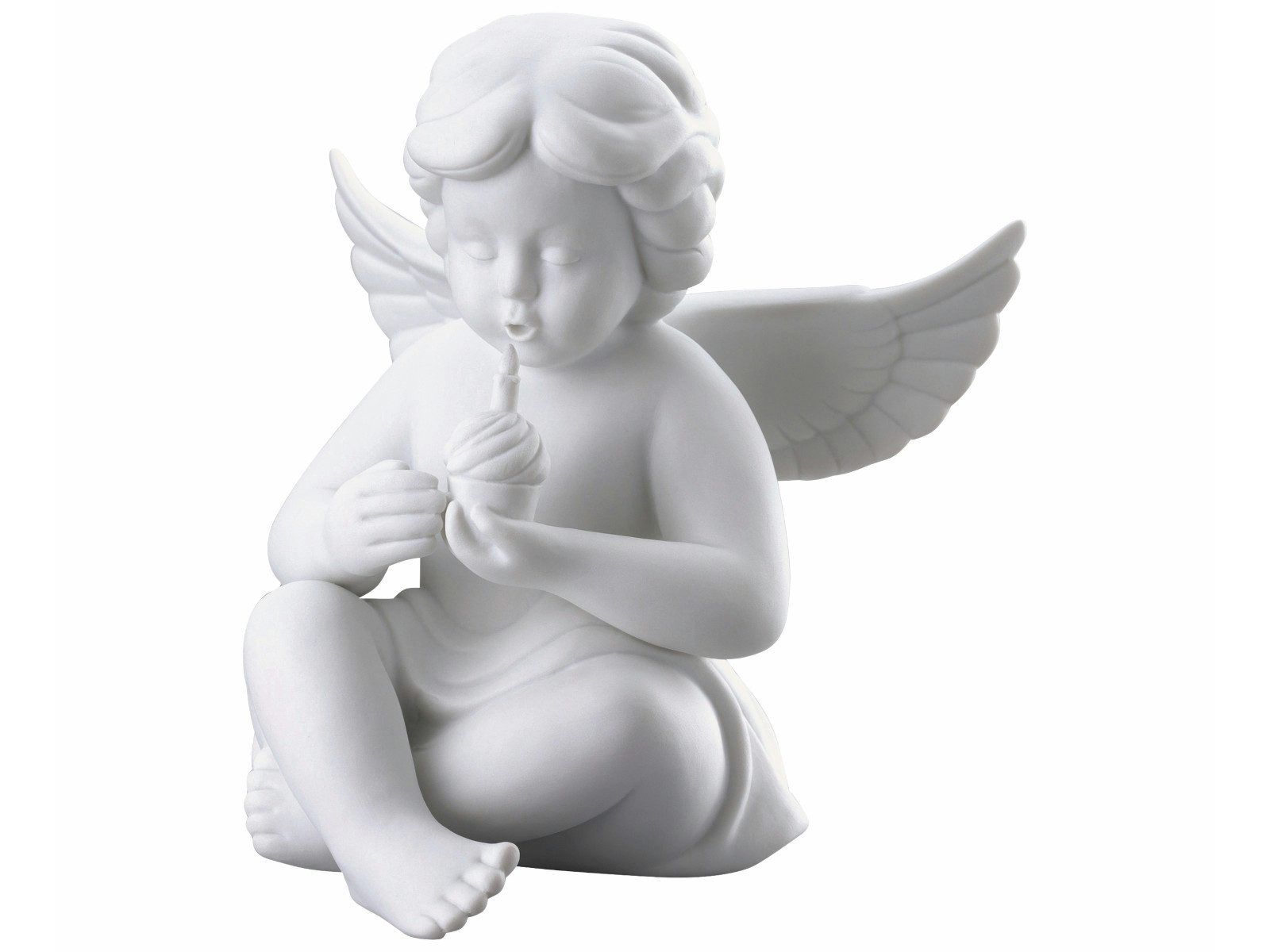 Rosenthal Dekofigur Engel gross weiss matt m. Geburtstagskuchen 14cm, Figur günstig online kaufen